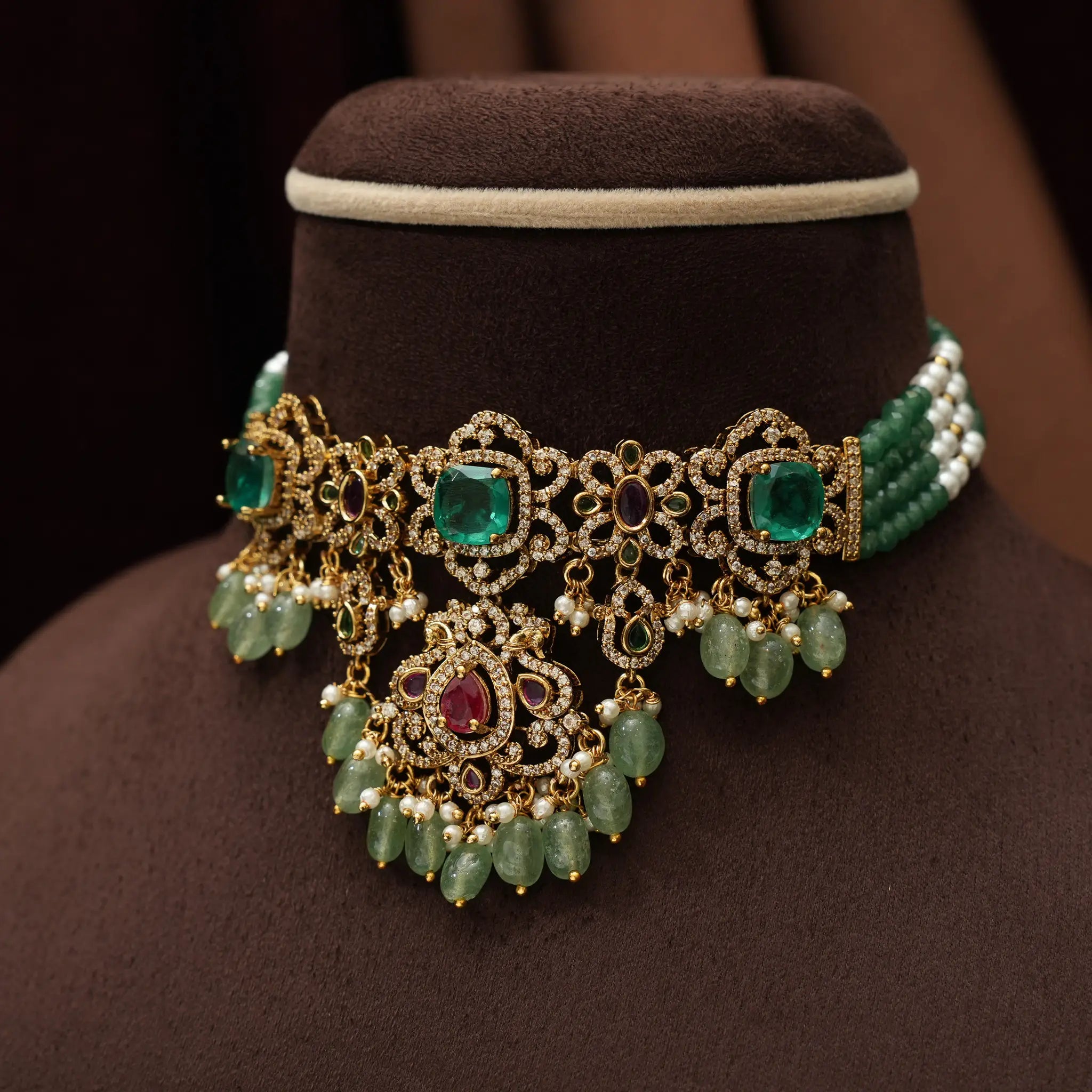 Hamsini Beaded Polki Choker