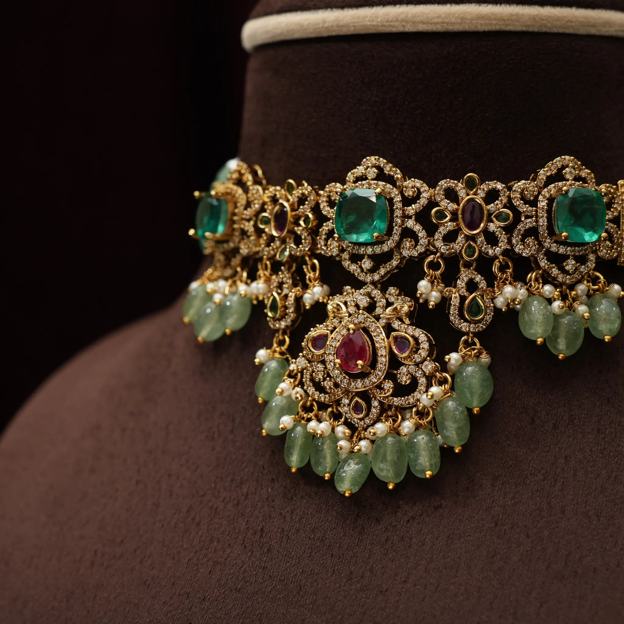 Hamsini Beaded Polki Choker