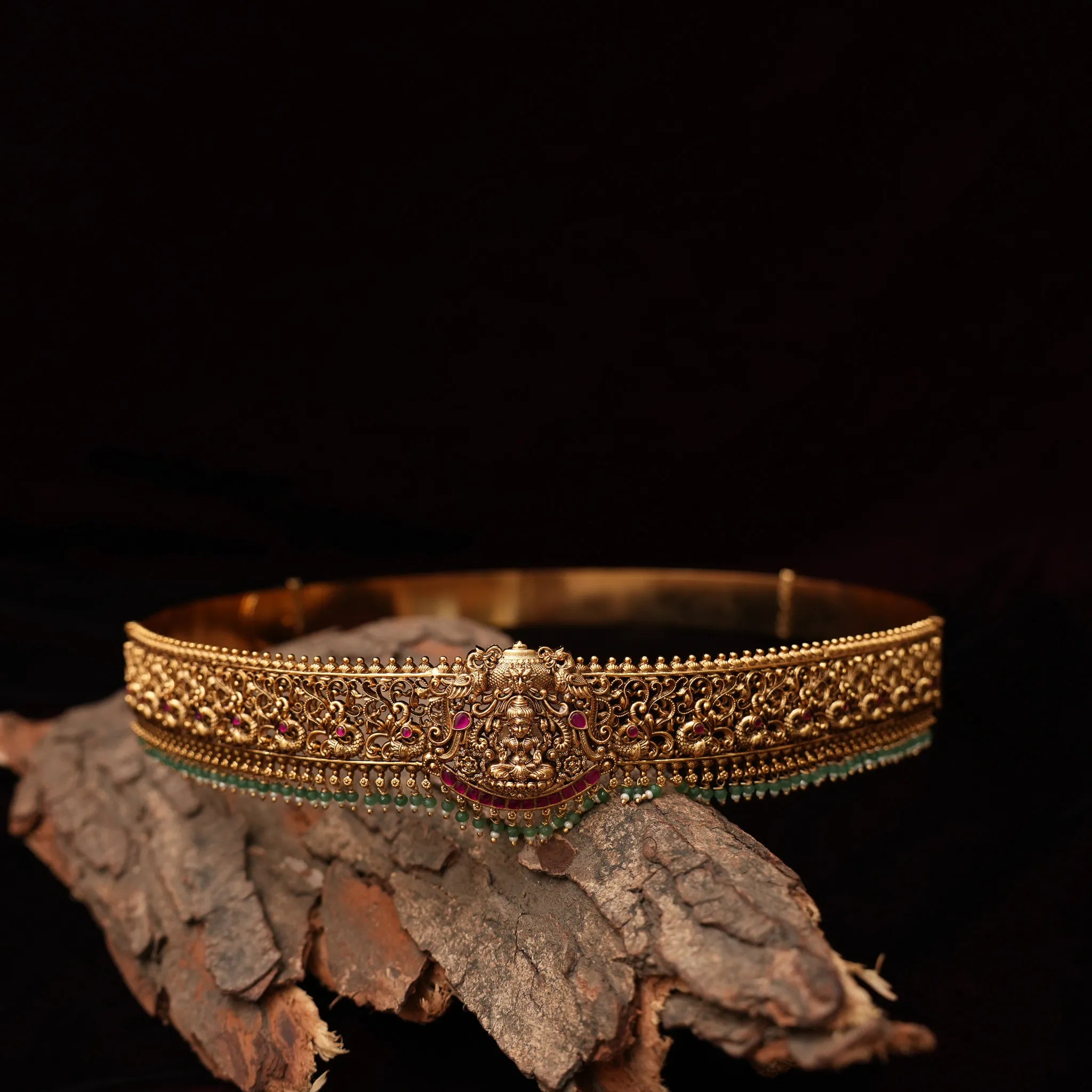 Hansika Antique Hip Belt - Green