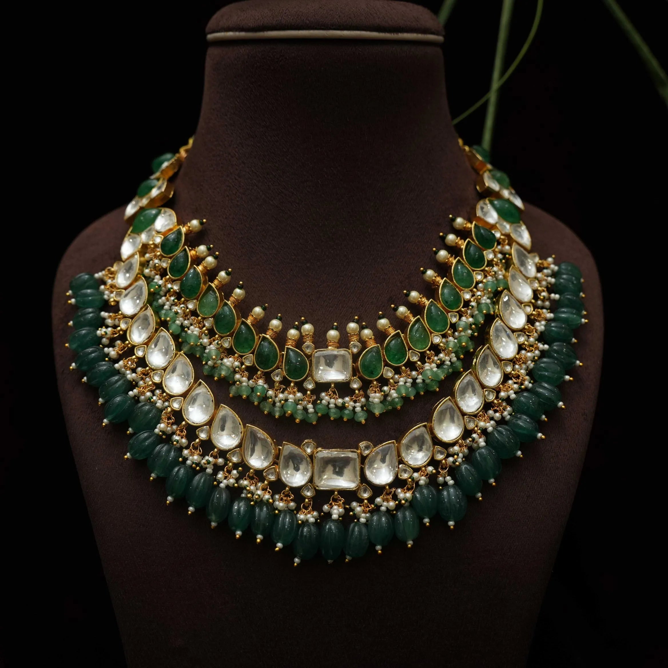 Hansin Layered Polki Necklace