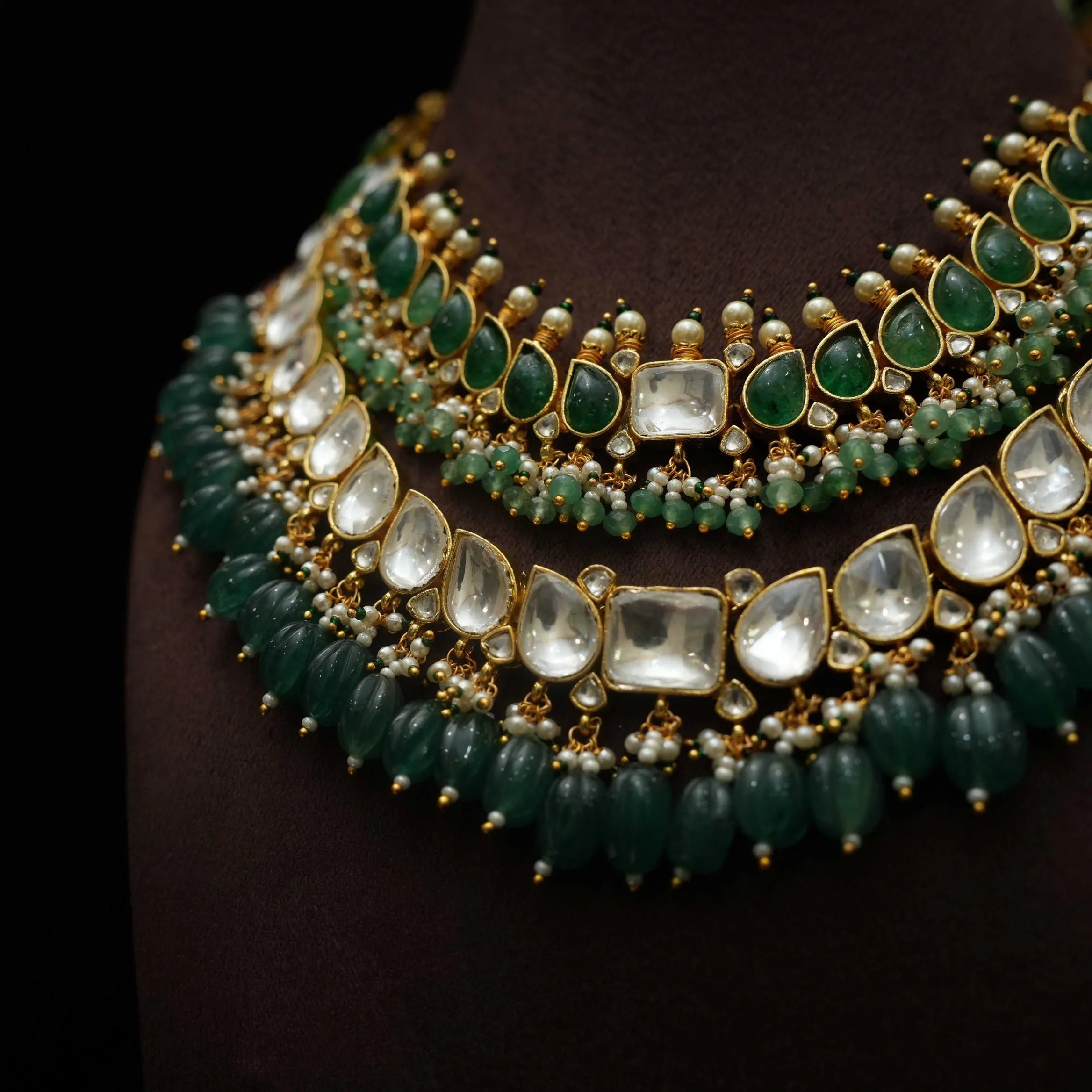 Hansin Layered Polki Necklace