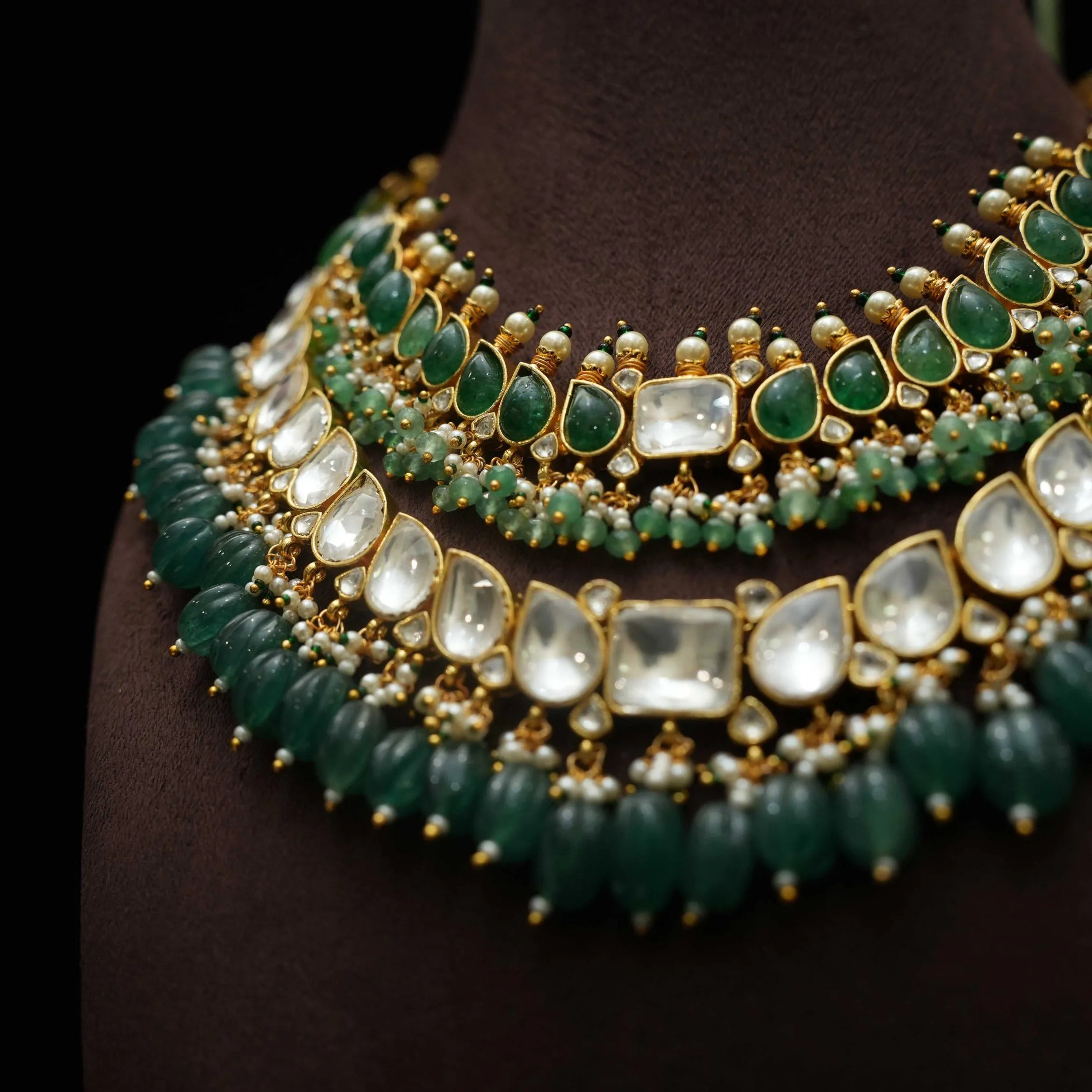 Hansin Layered Polki Necklace