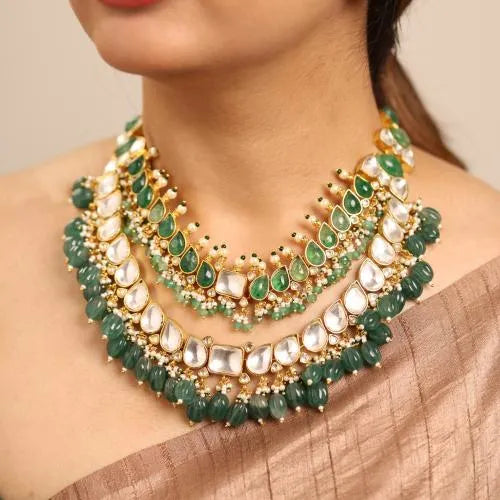 Hansin Layered Polki Necklace