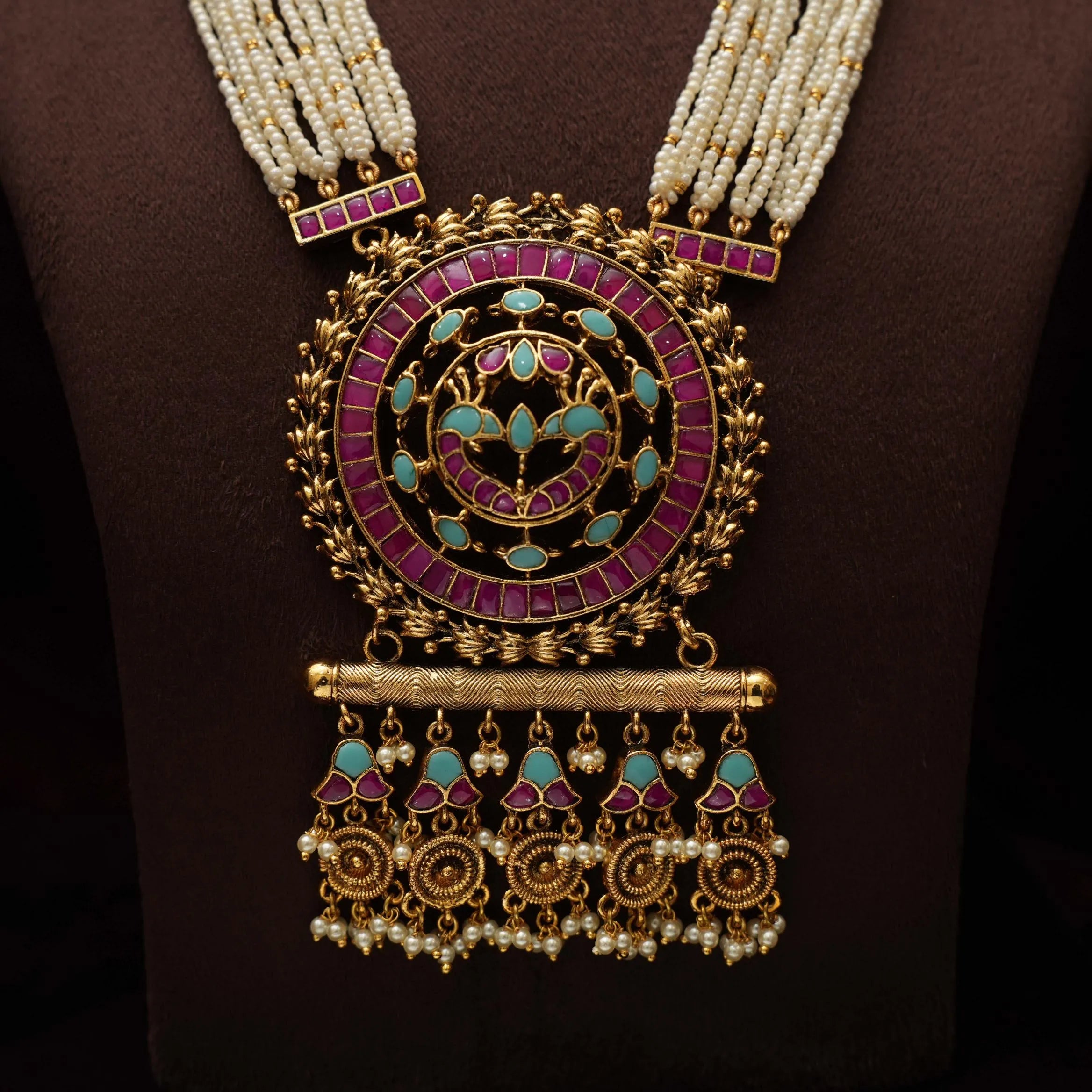 Harij Pearl Necklace - Turquoise