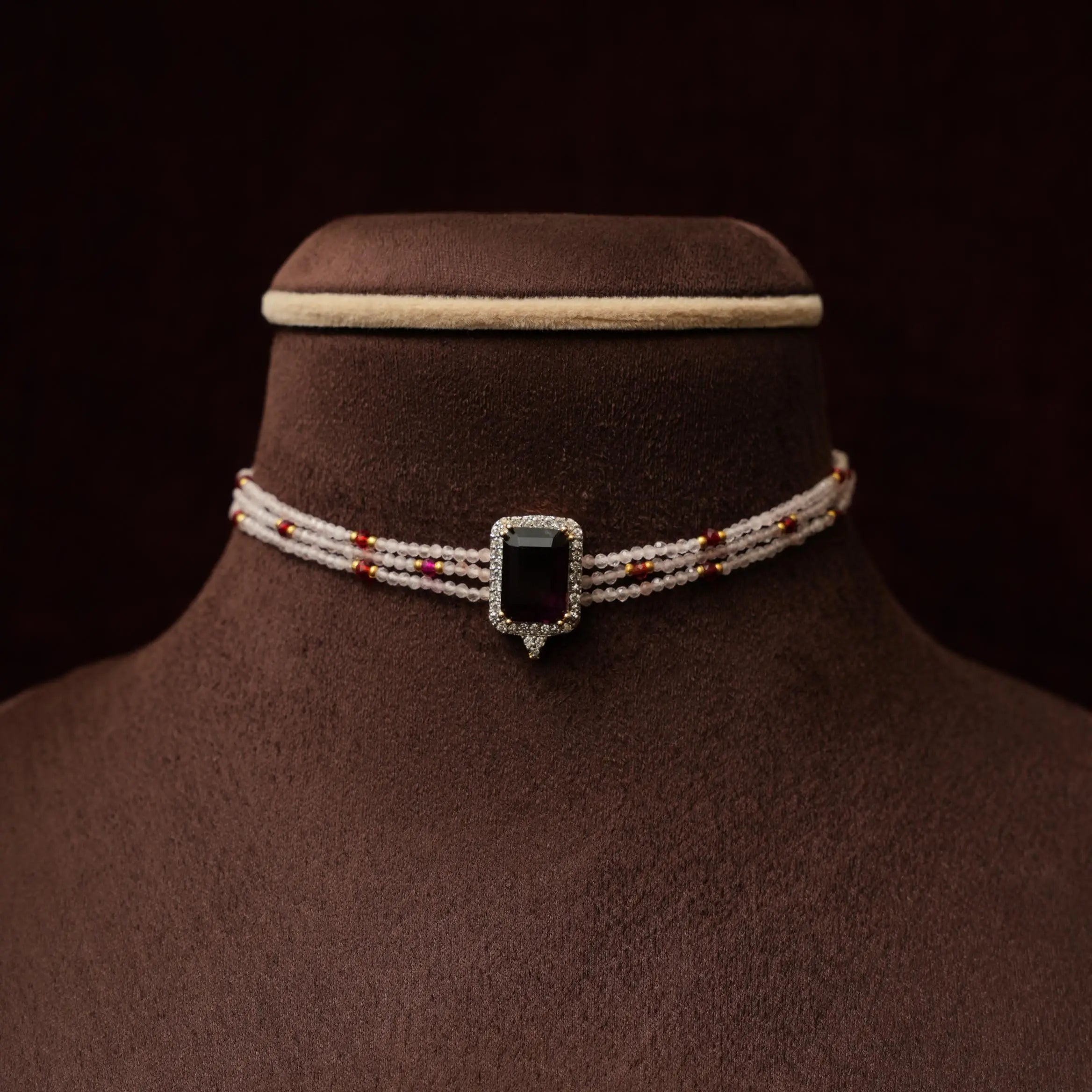 Harini Beaded Zircon Choker