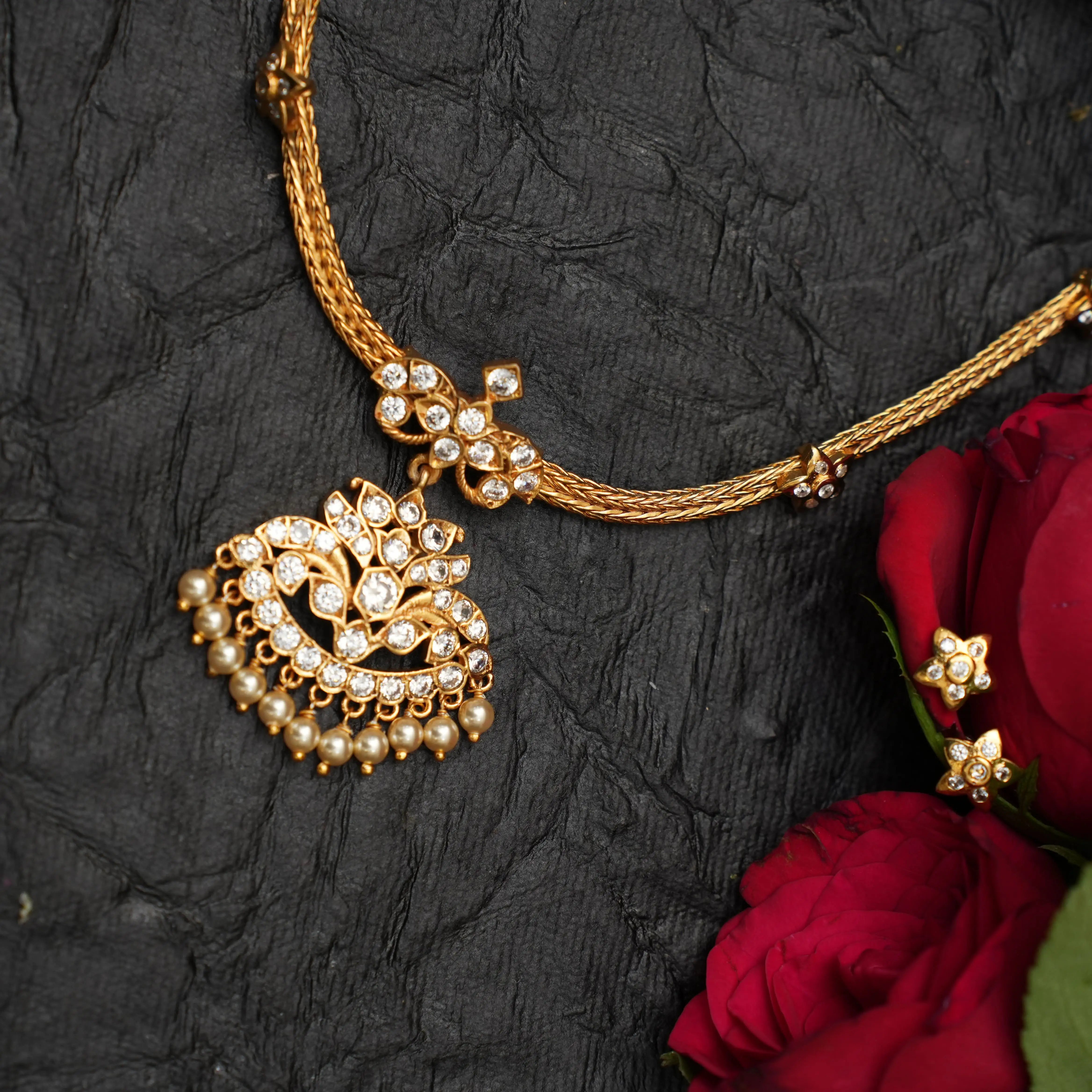 Harini Silver Attigai Necklace