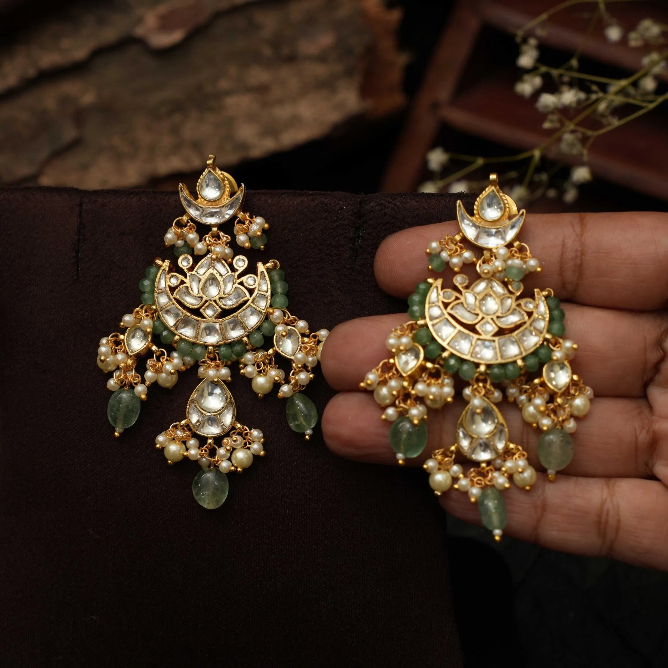 Harper Polki Chandbali Earrings