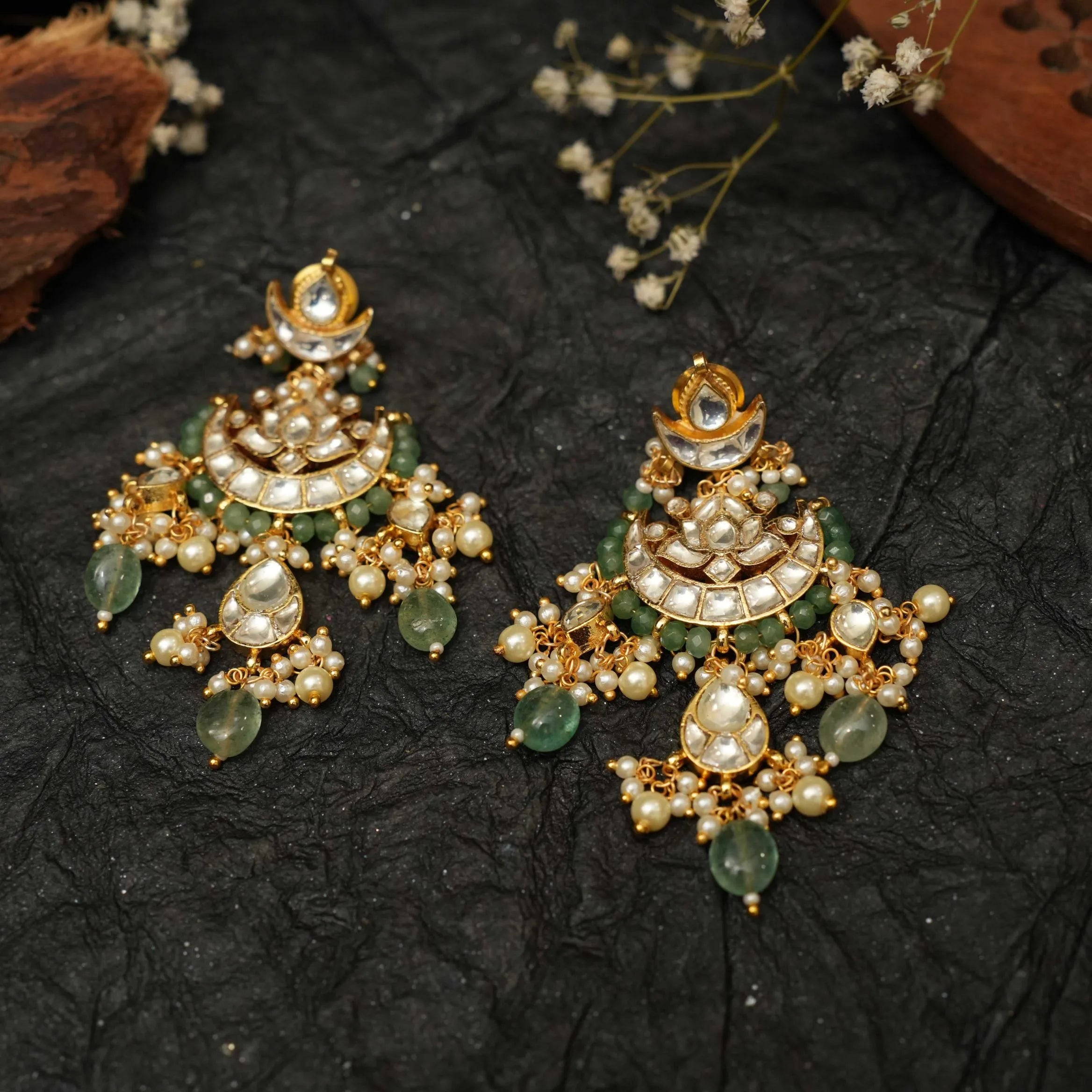Harper Polki Chandbali Earrings