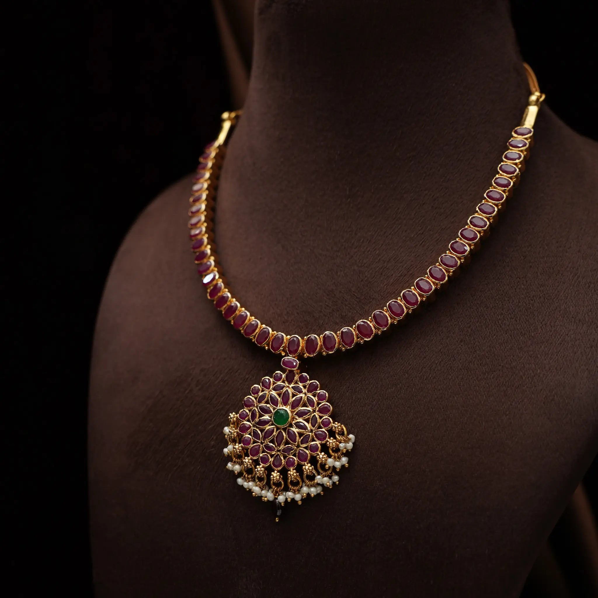 Harshali Silver Reversible Necklace