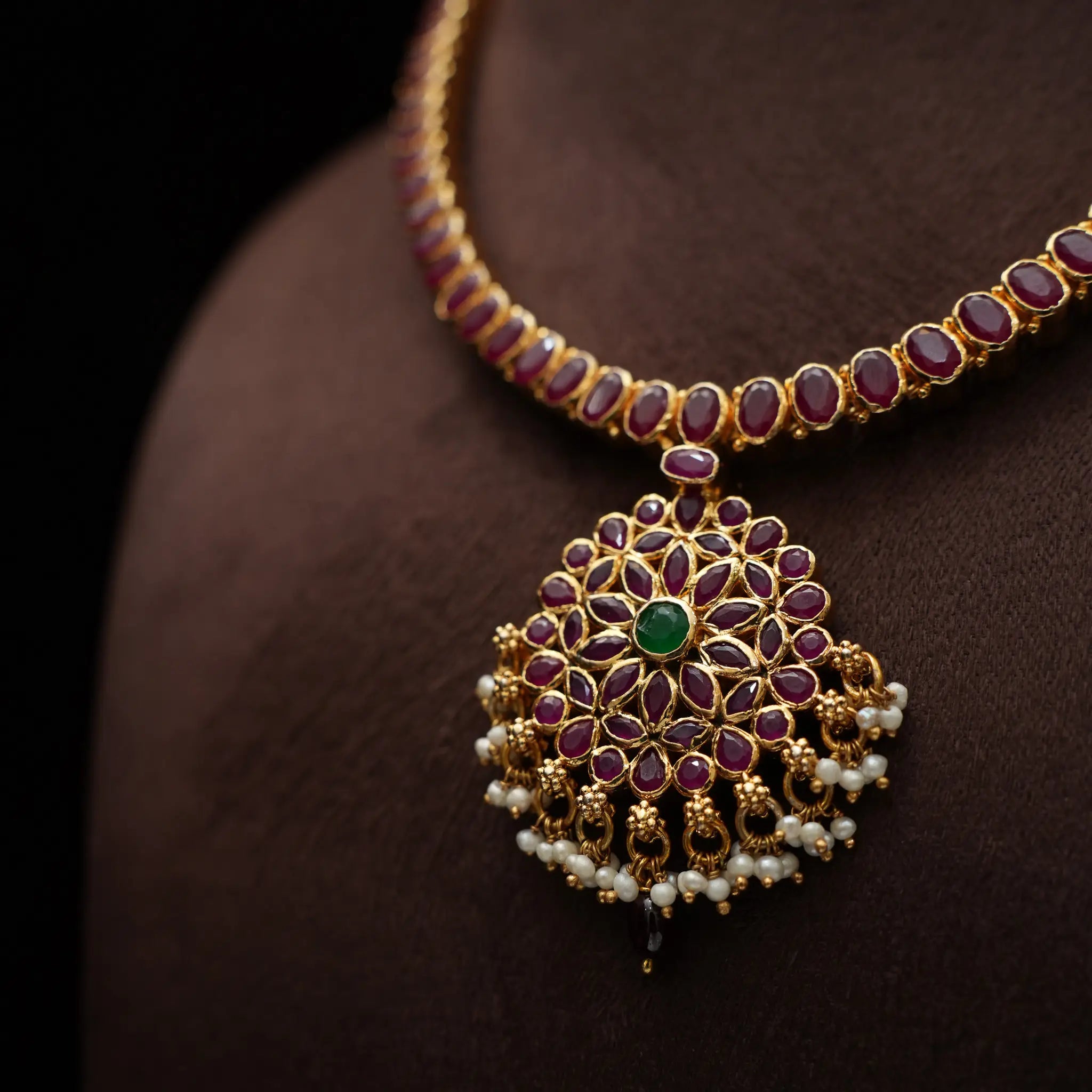 Harshali Silver Reversible Necklace