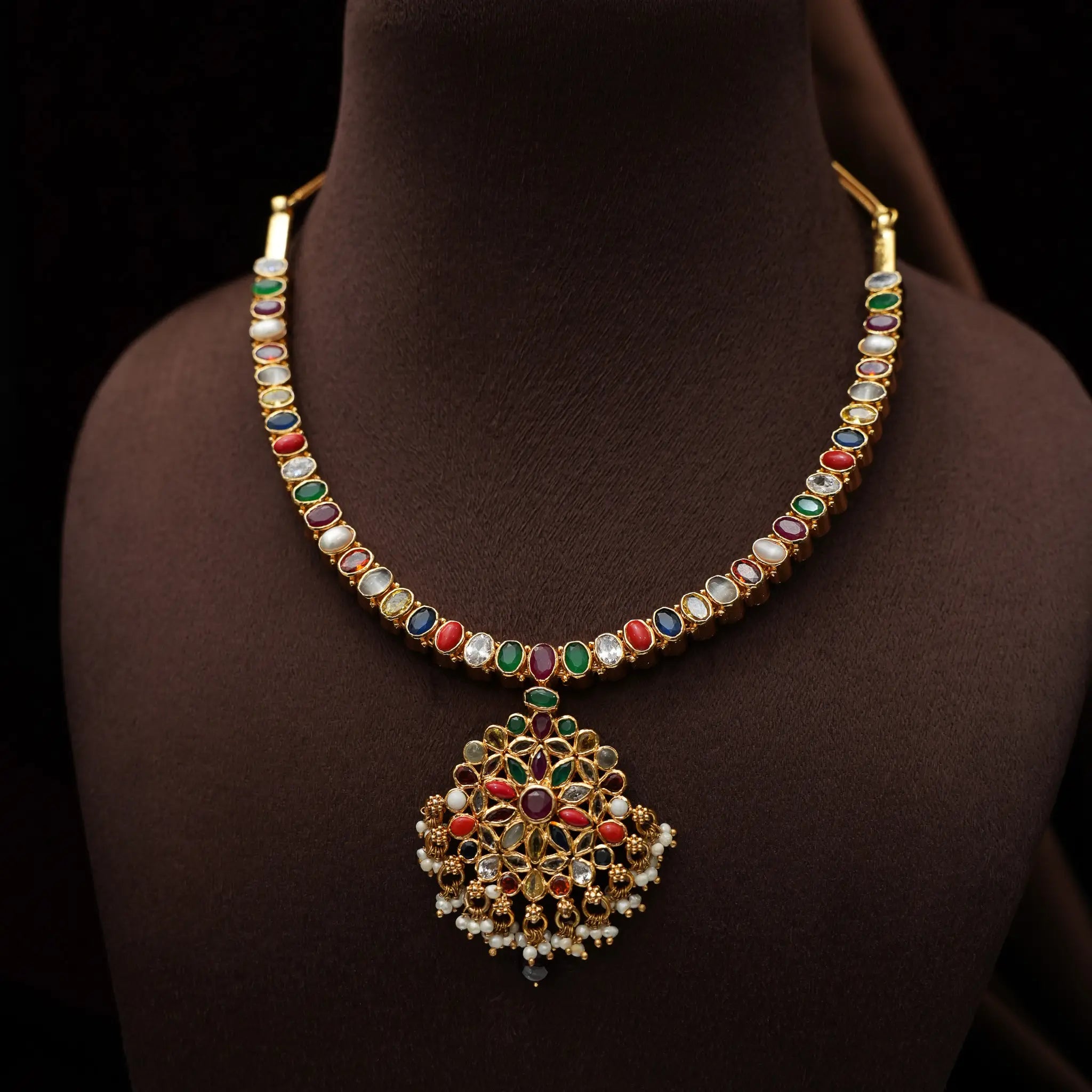 Harshali Silver Reversible Necklace