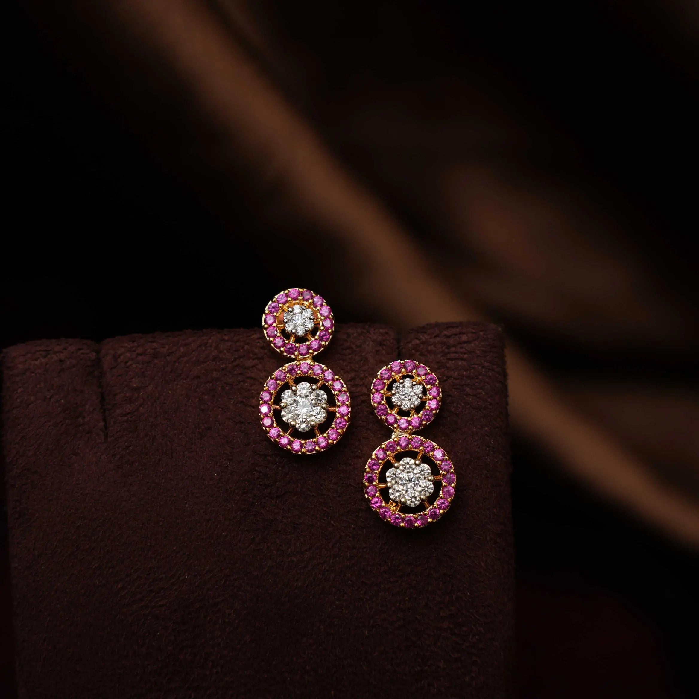 Haruthi Zircon Stud Earrings - Red
