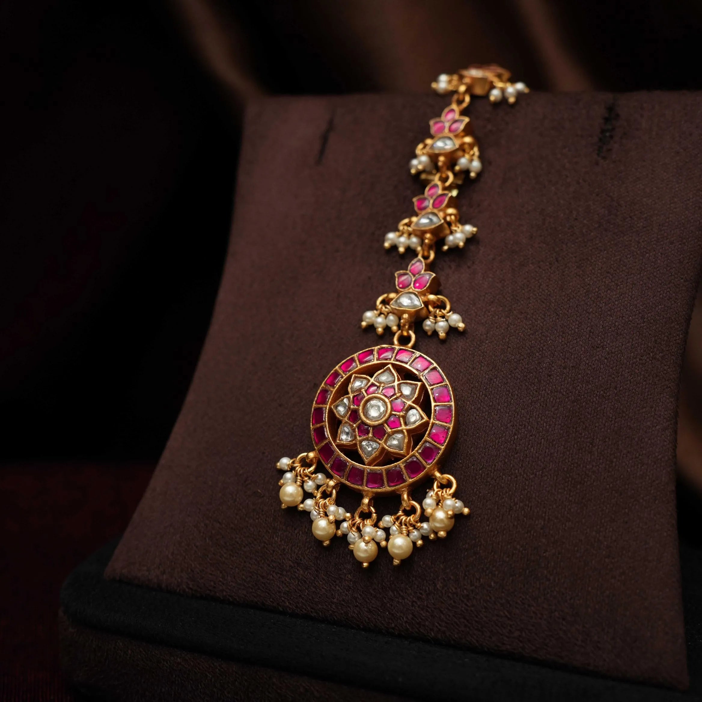 Hathiya Silver Tikka - Red