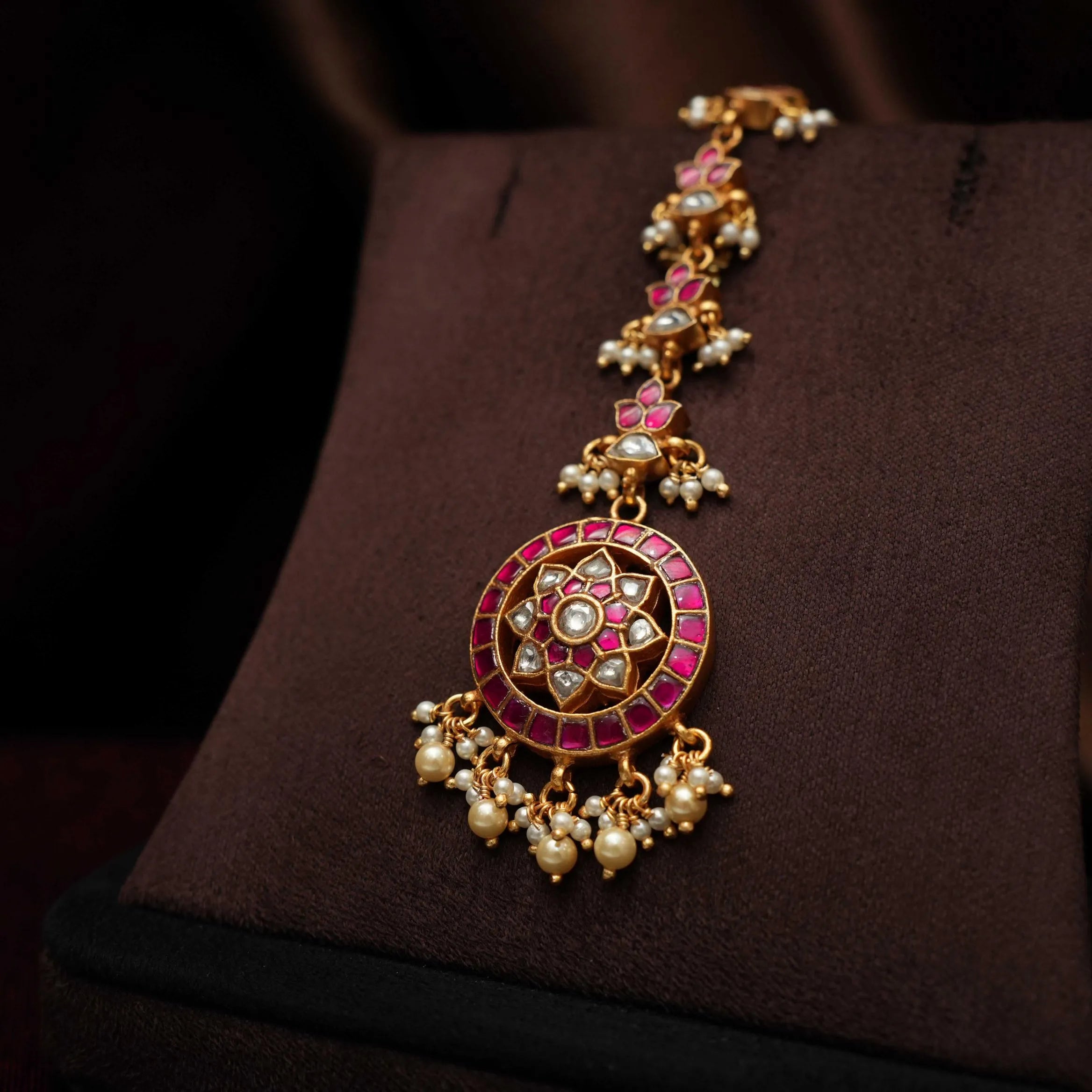 Hathiya Silver Tikka - Red