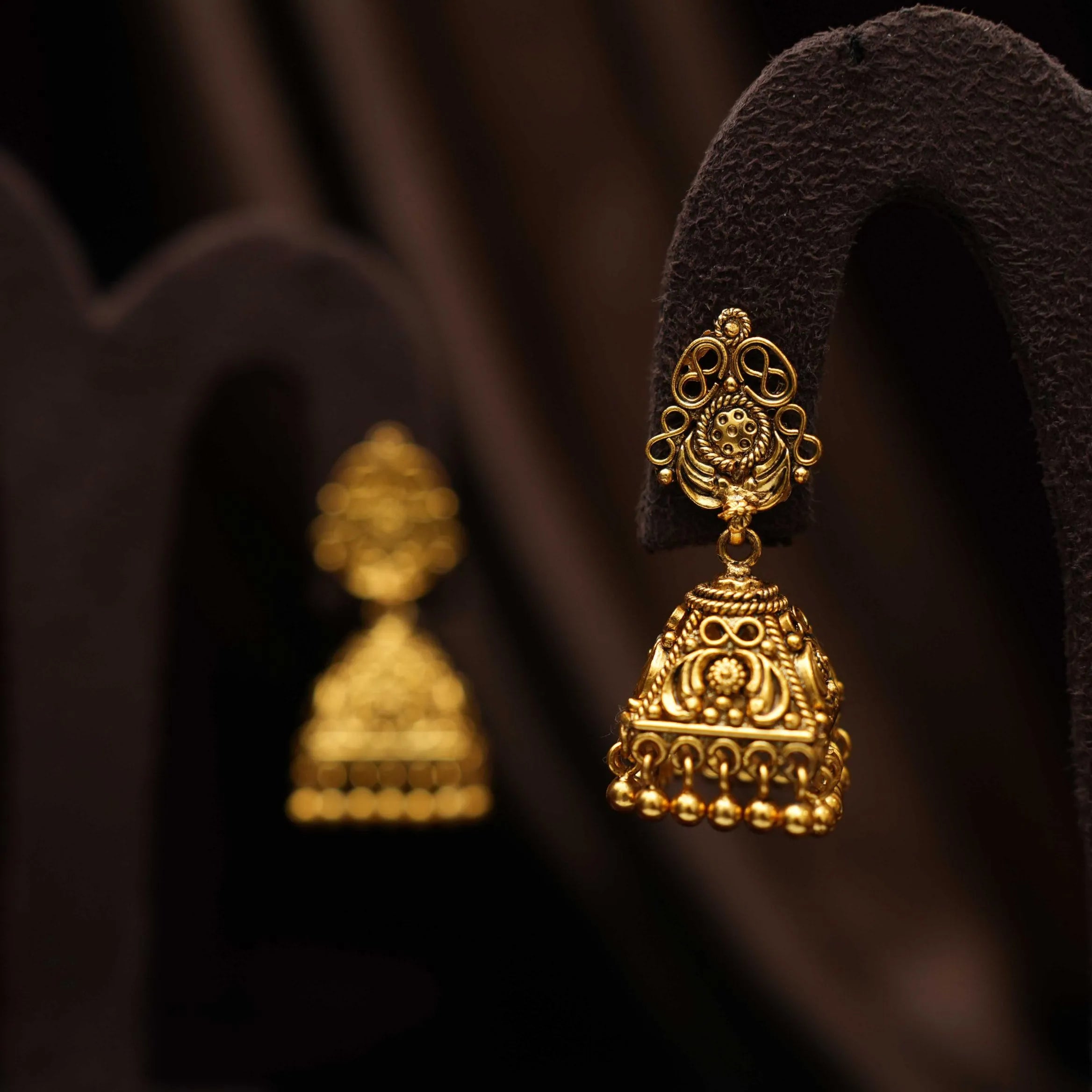 Havya Silver Jhumka Earrings