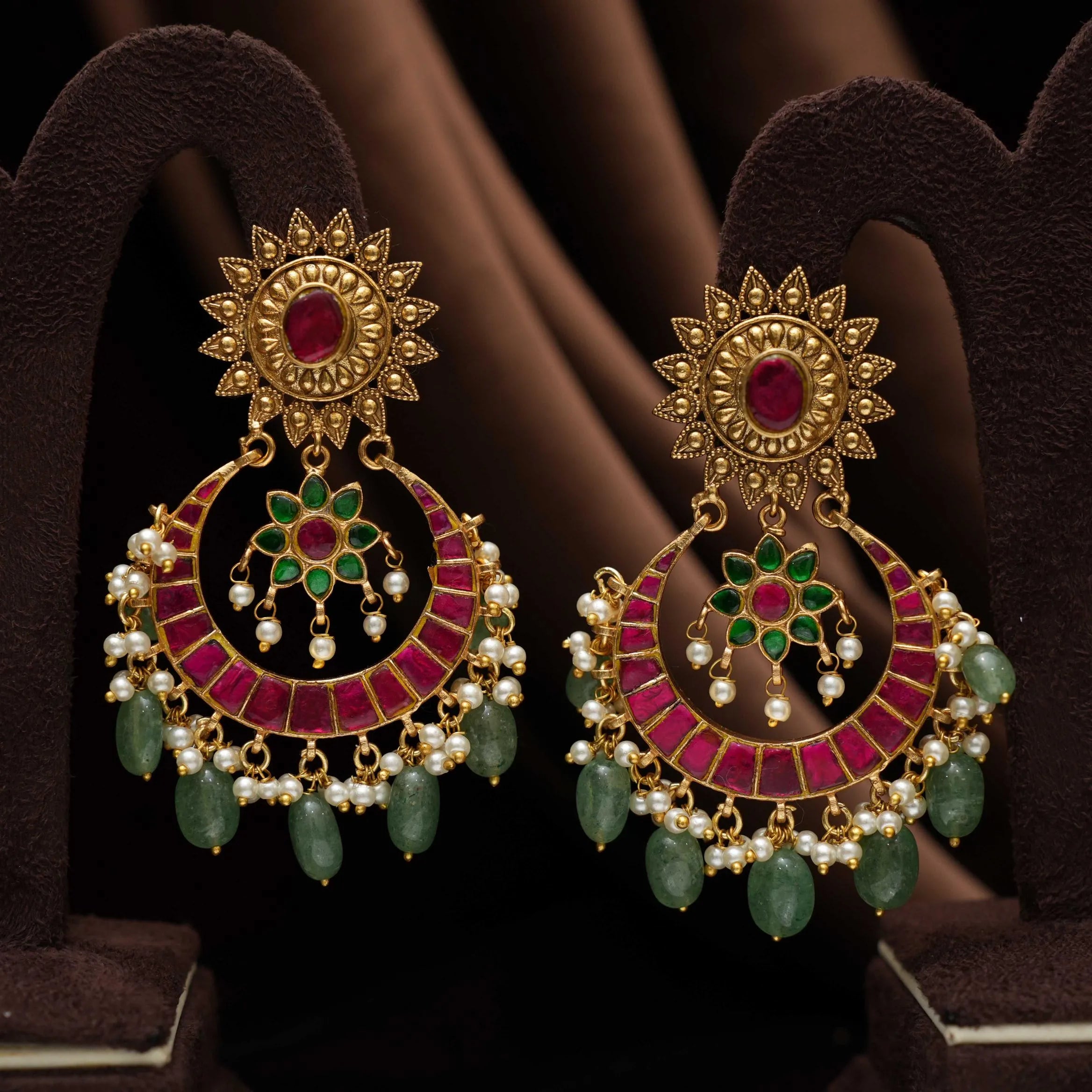 Haya Antique Chandbali Earrings