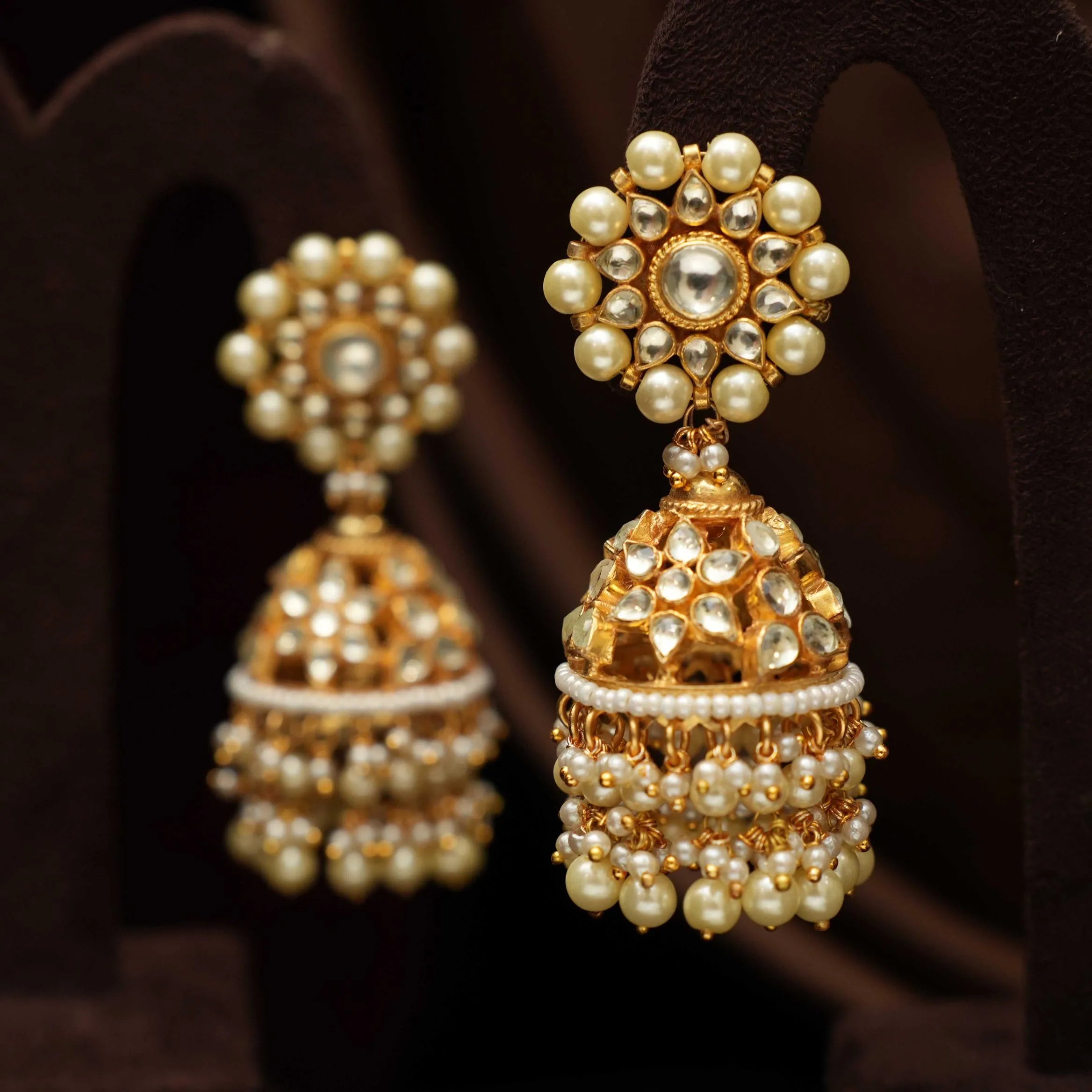 Heera Polki Jhumka Earrings
