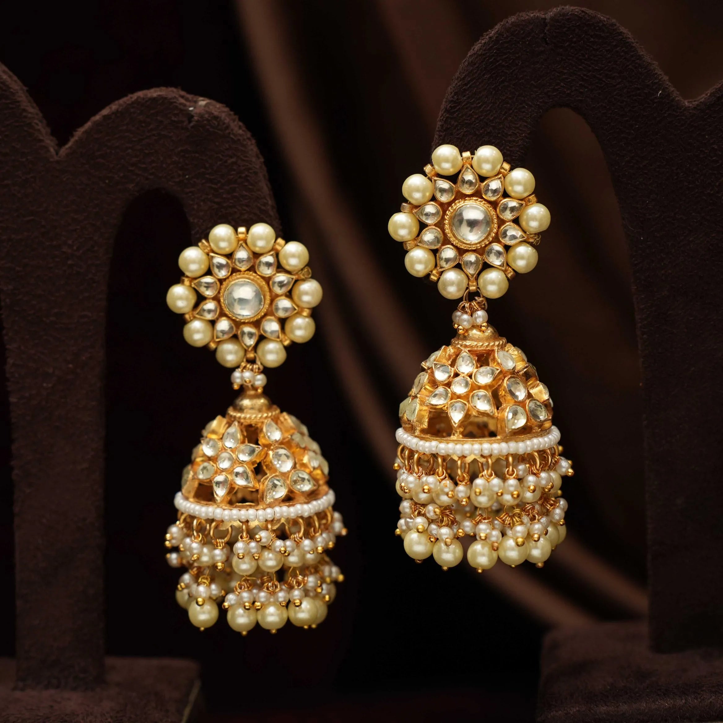 Heera Polki Jhumka Earrings