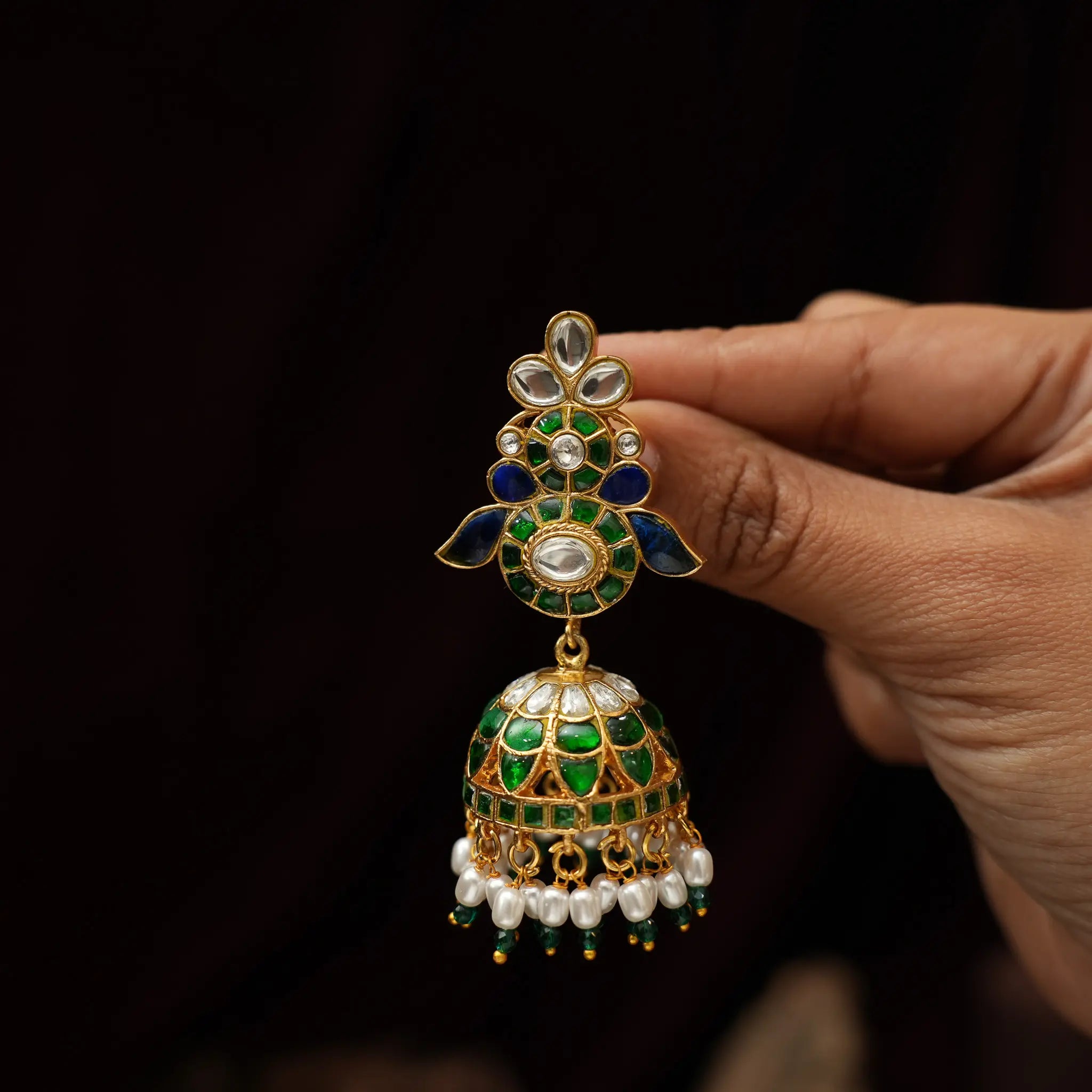 Hemadri Polki Choker - Blue