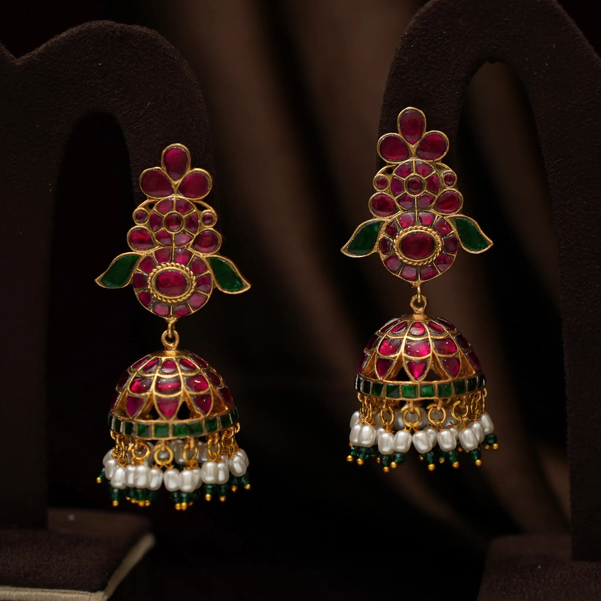 Hemadri Polki Choker - Red