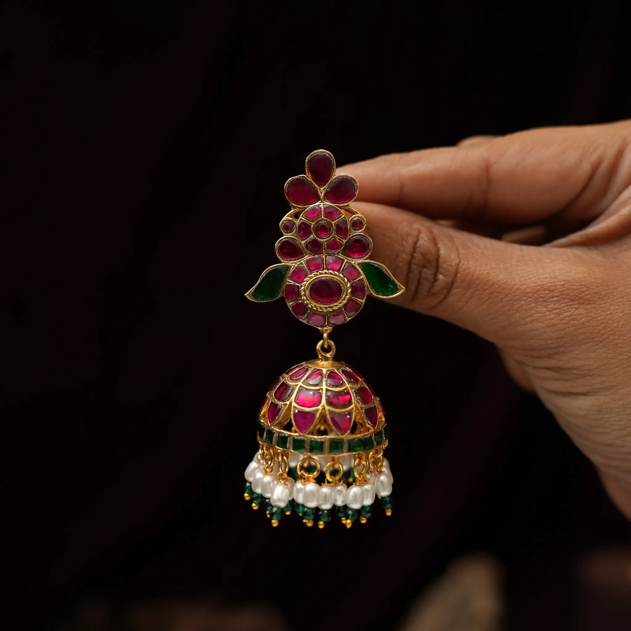 Hemadri Polki Choker - Red