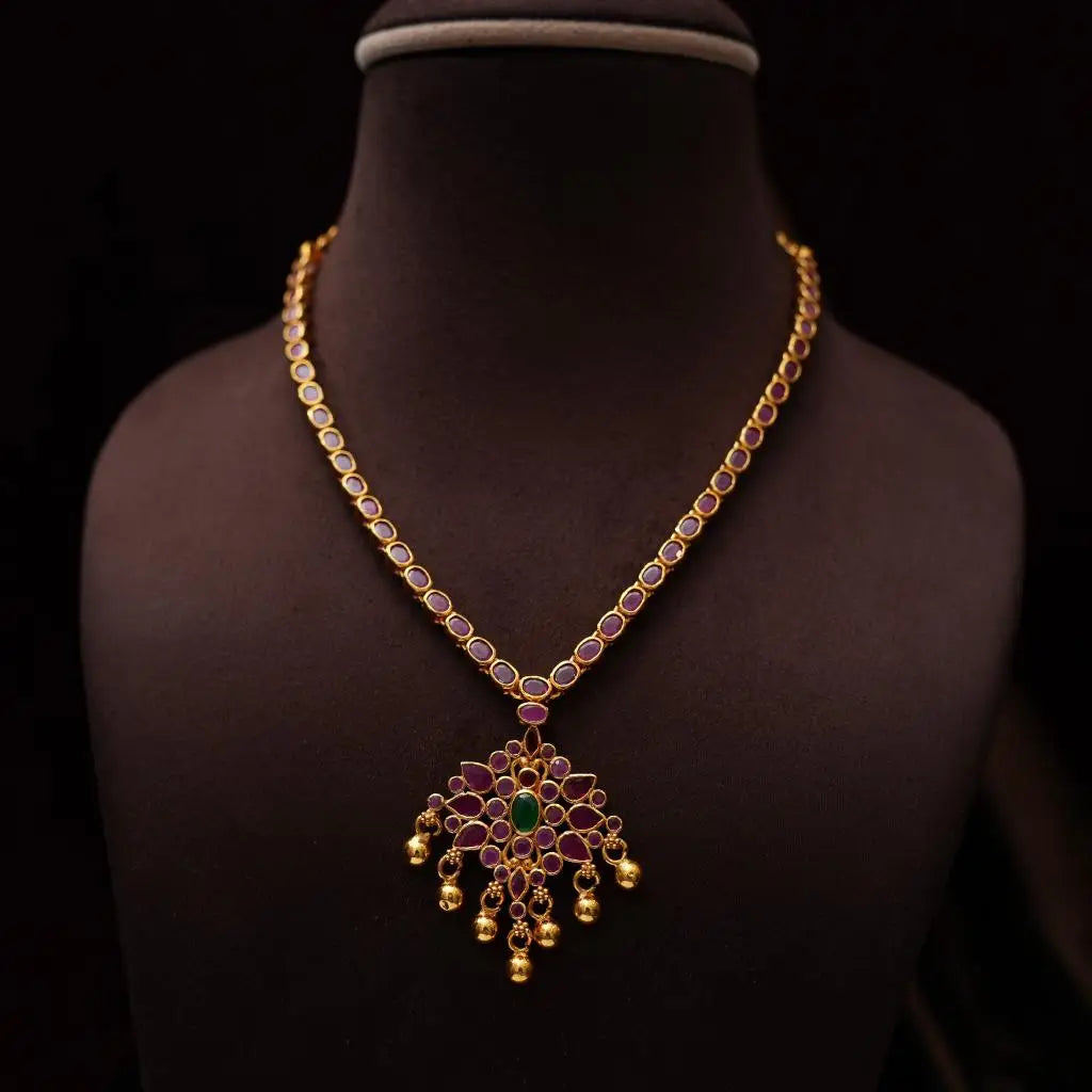 Hemal Silver Reversible Necklace