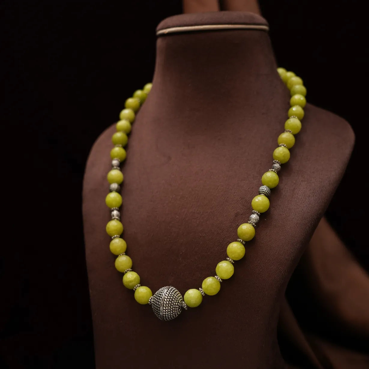 Hera Beaded Necklace - Lime Green