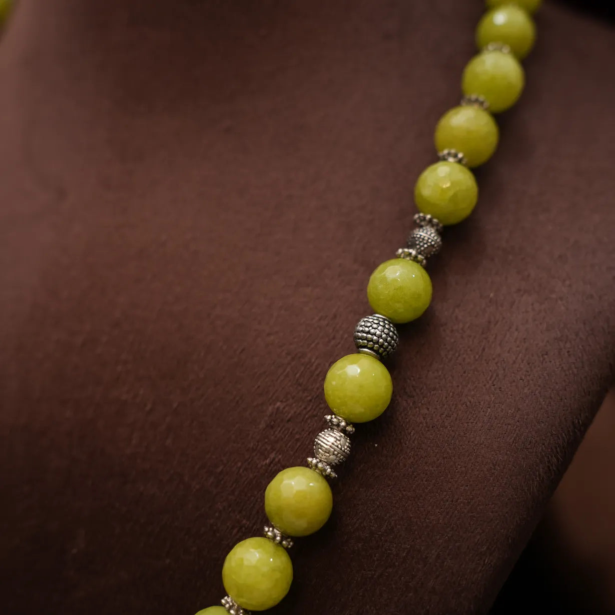 Hera Beaded Necklace - Lime Green