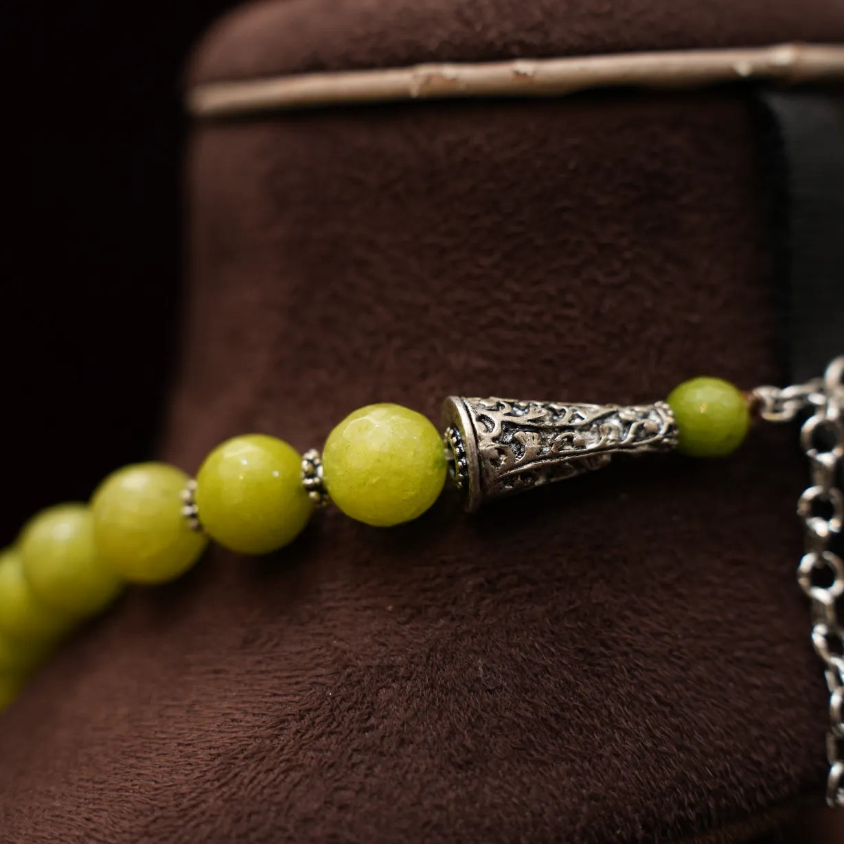 Hera Beaded Necklace - Lime Green