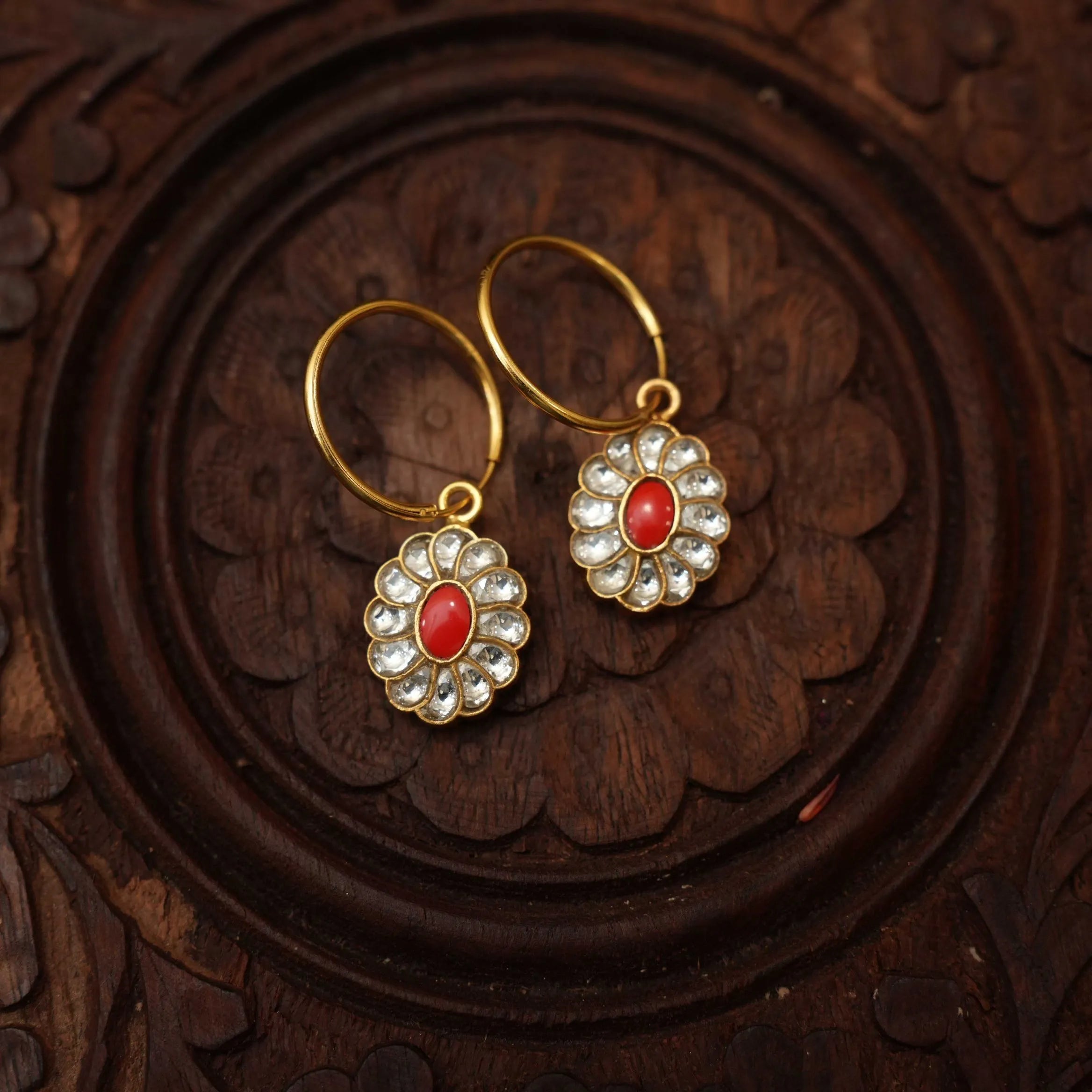 Hetvi Mini Silver Bali Earrings - White - Rimli Boutique