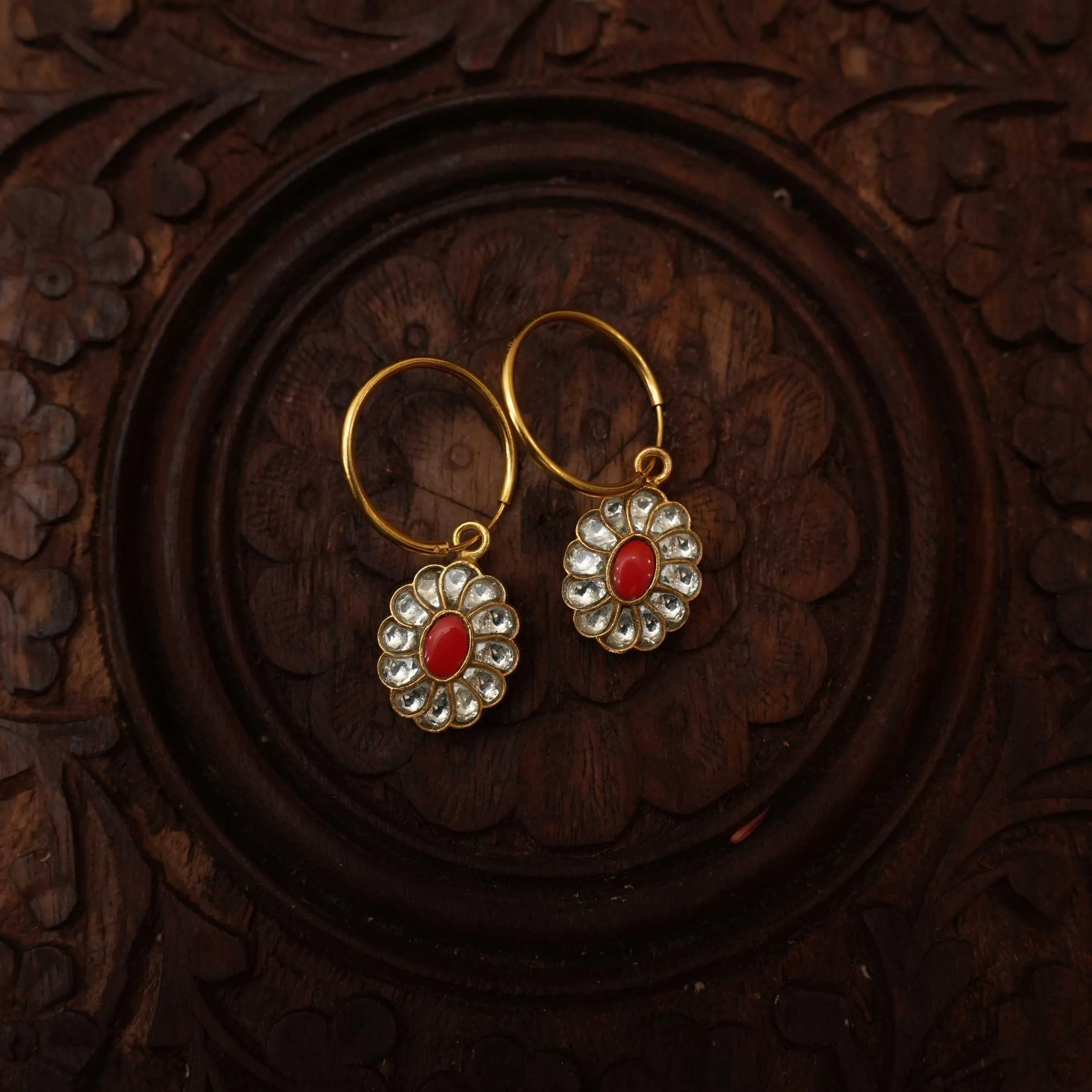 Hetvi Mini Silver Bali Earrings - White - Rimli Boutique