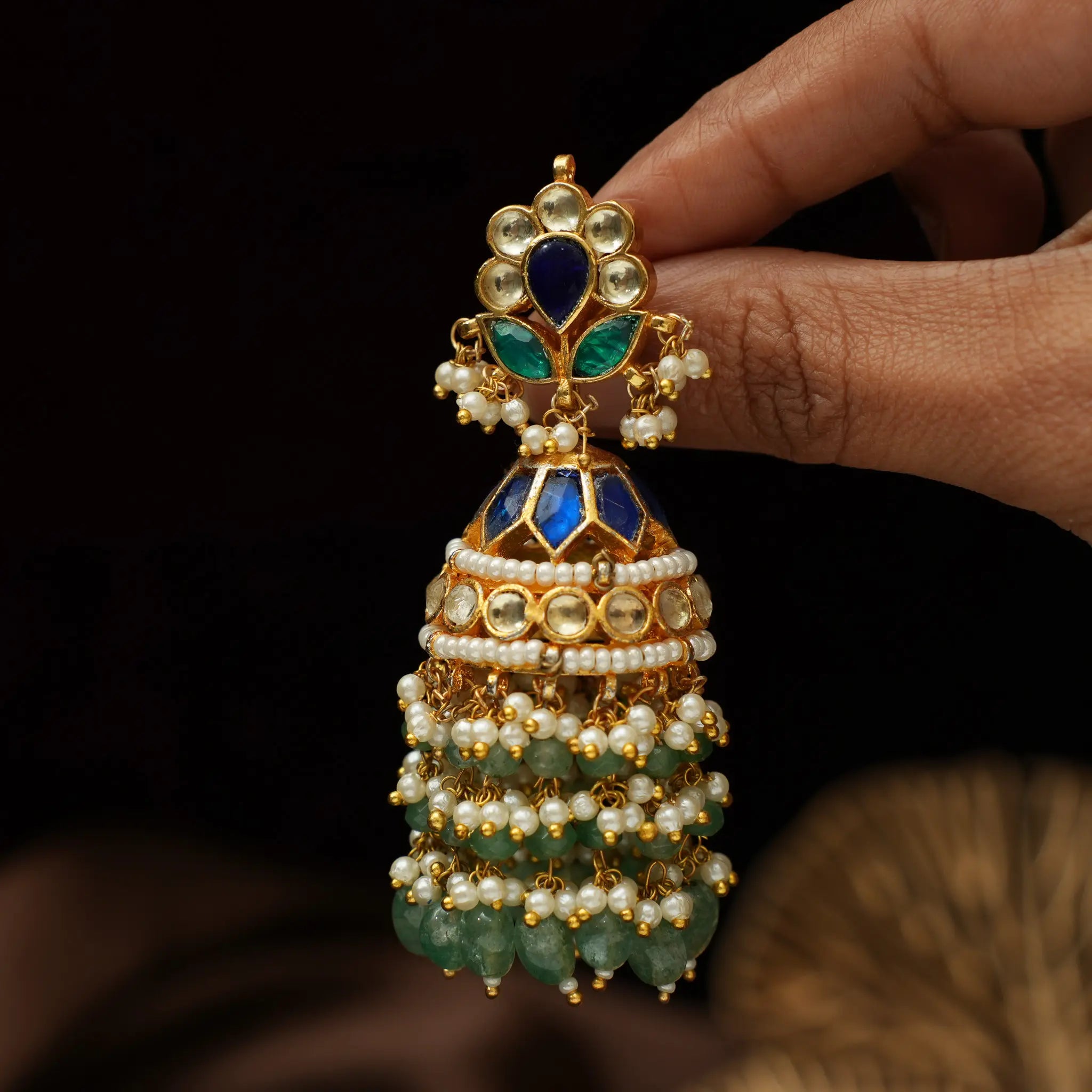 Himadri Polki Jhumka Earrings