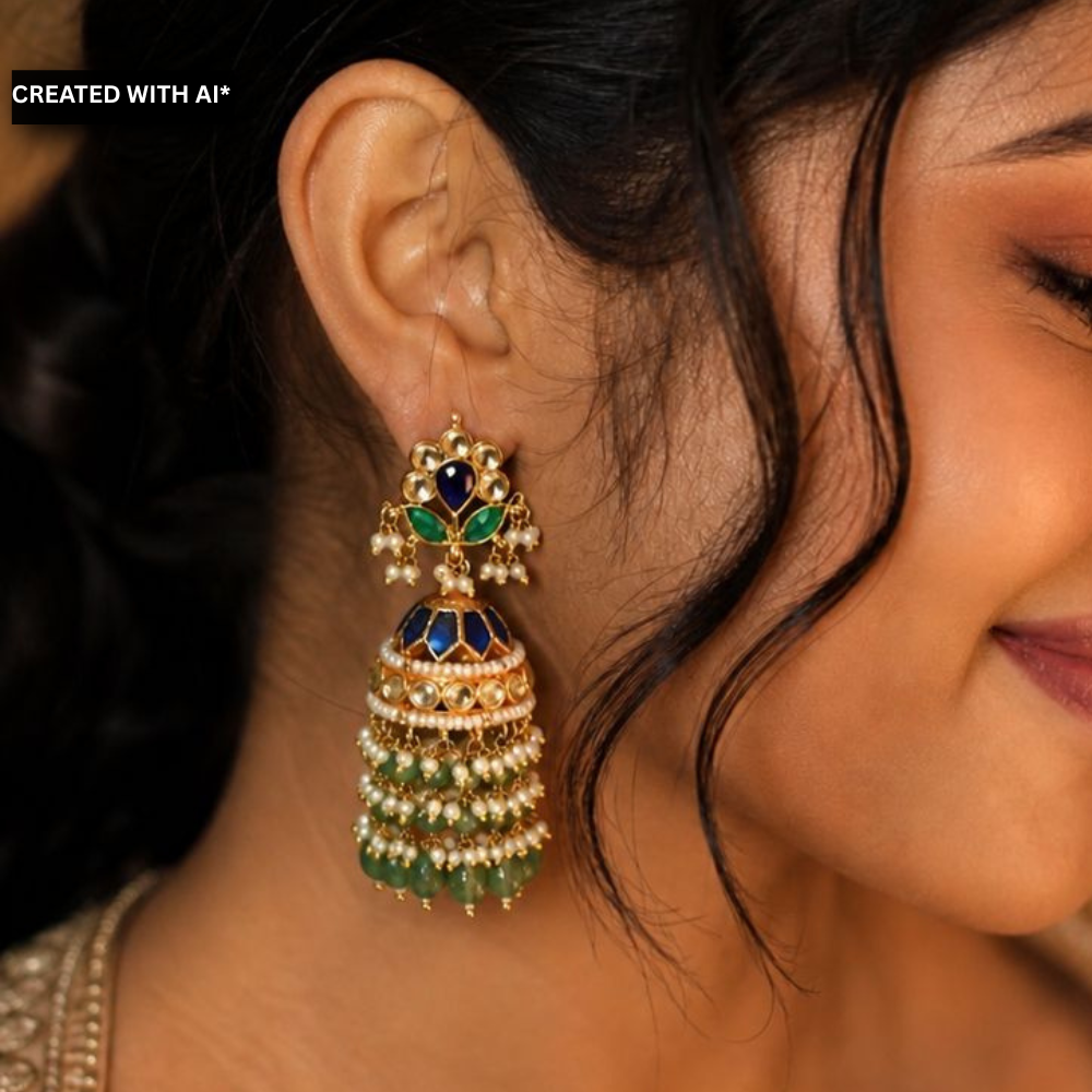 Himadri Polki Jhumka Earrings