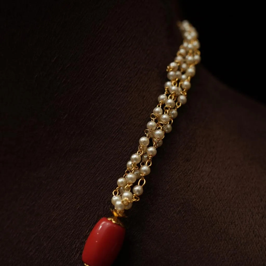 Himani Beaded Coral Necklace