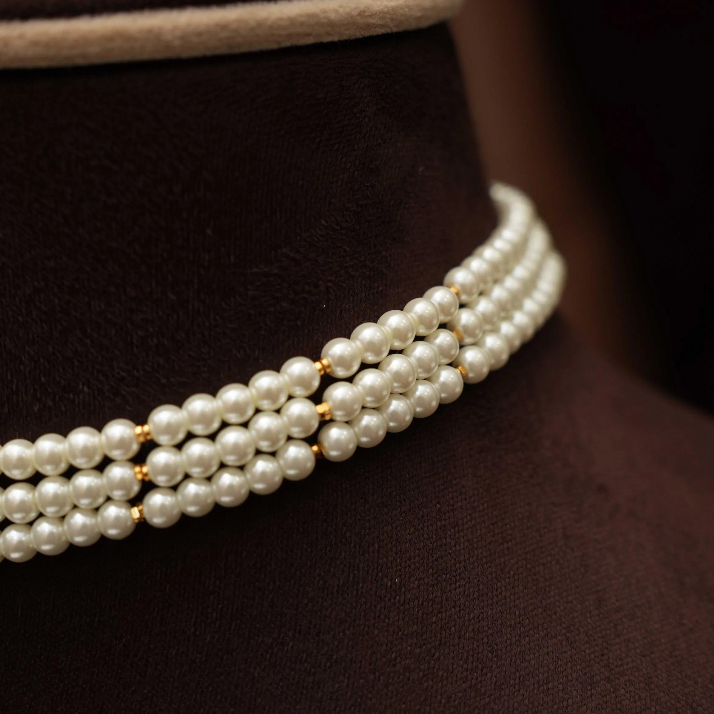 Himani Beaded Pearl Choker - Purple