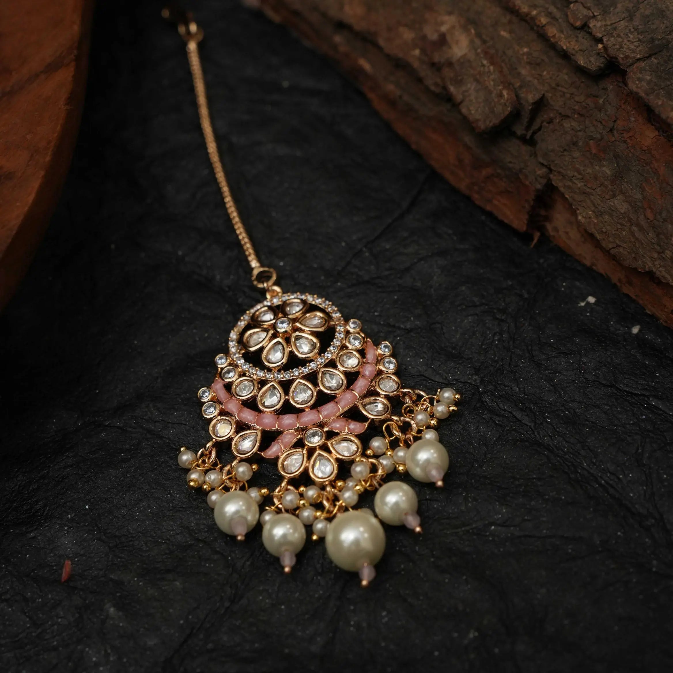 Himani Polki Tikka - Pastel Pink