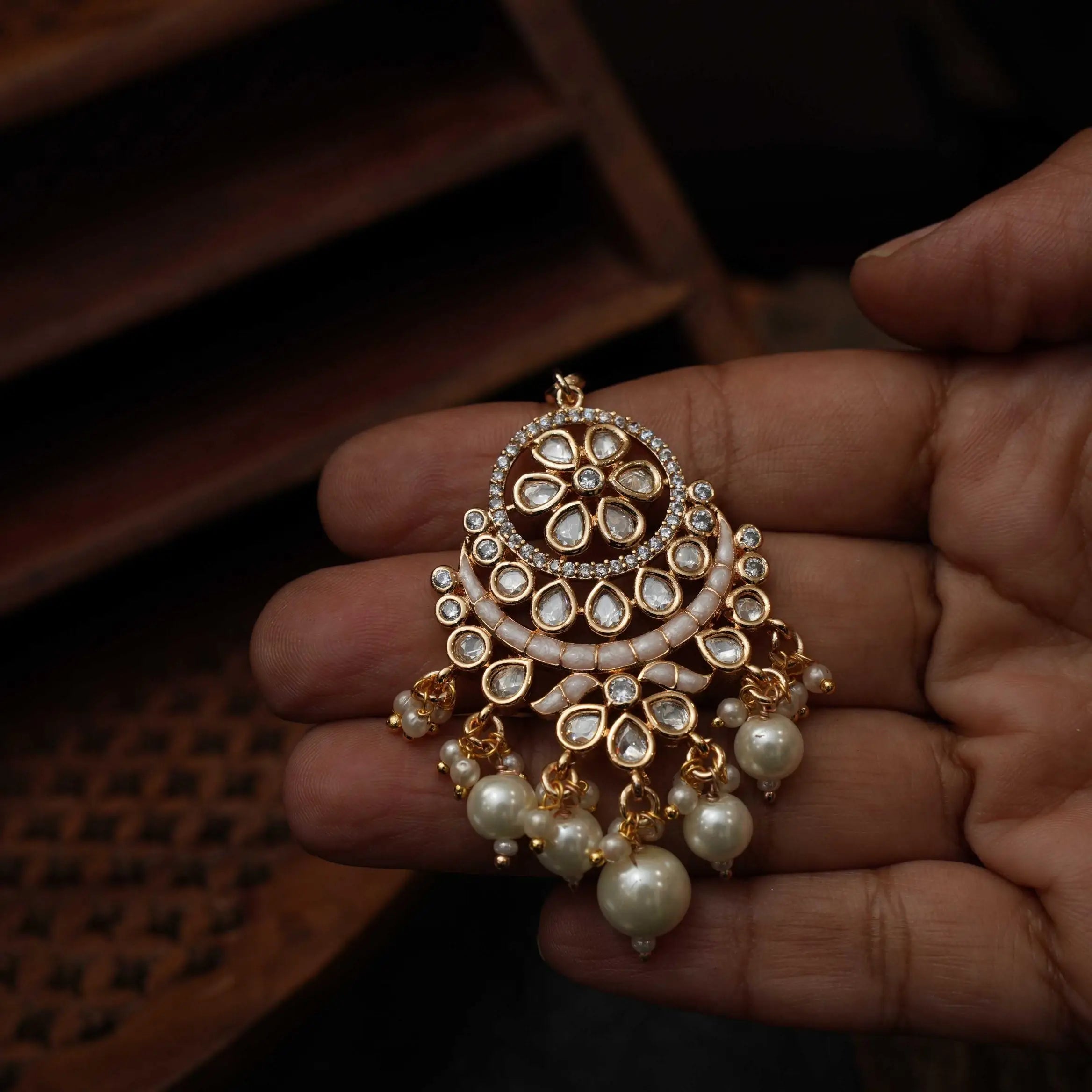 Himani Polki Tikka - White