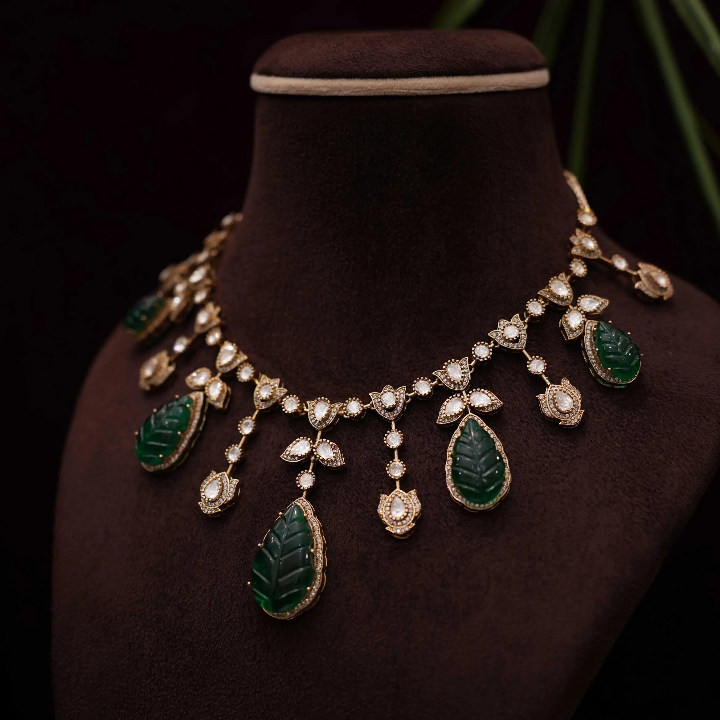 Nizami Victorian Polki Necklace - Green