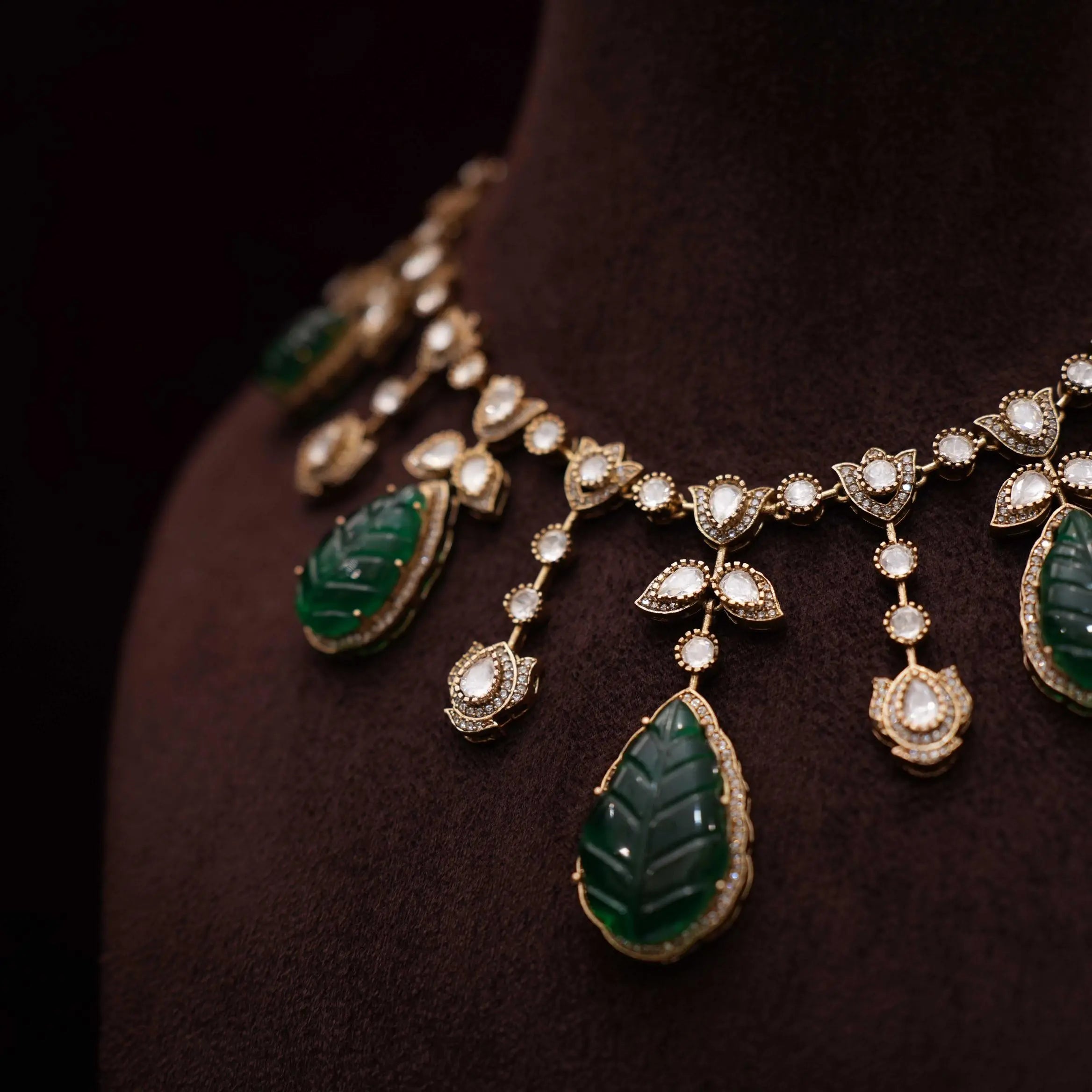 Nizami Victorian Polki Necklace - Green