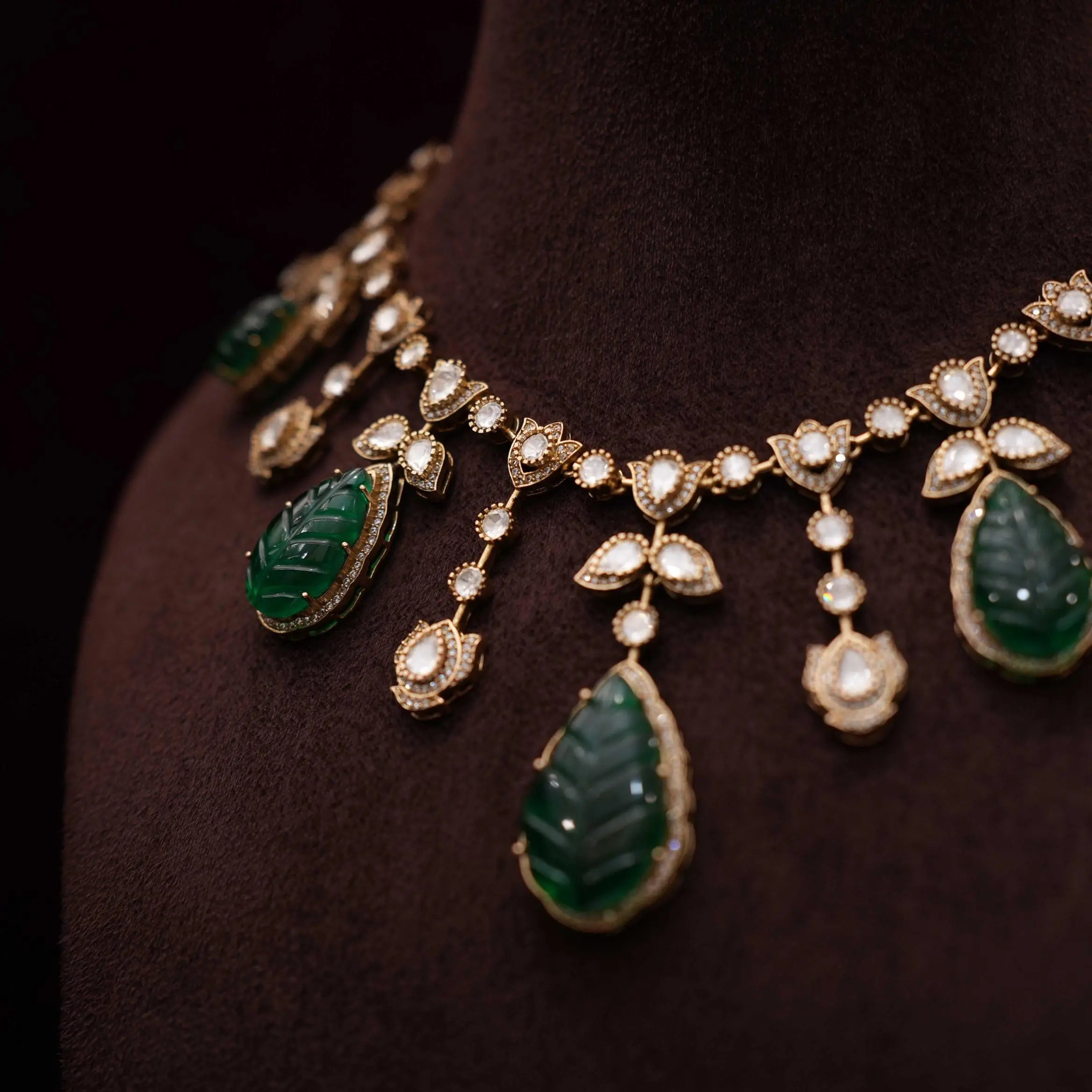 Nizami Victorian Polki Necklace - Green