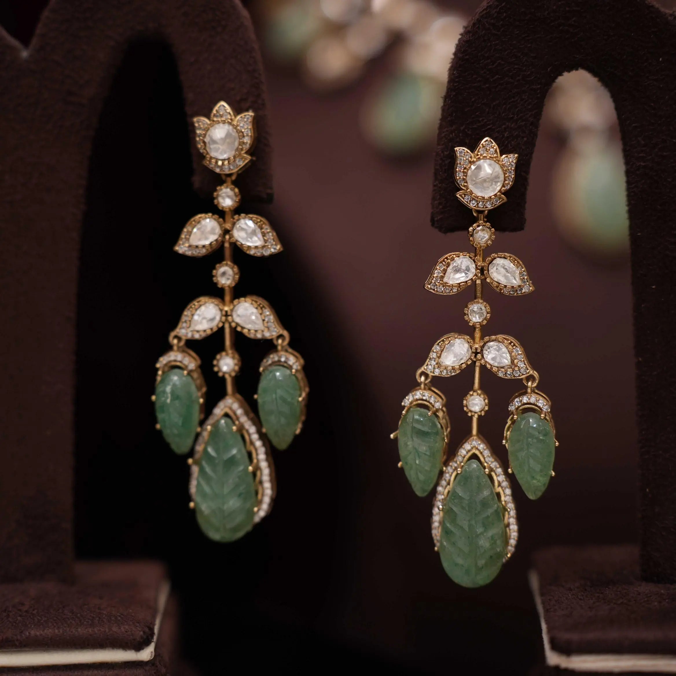 Nizami Victorian Polki Necklace - Pastel Green