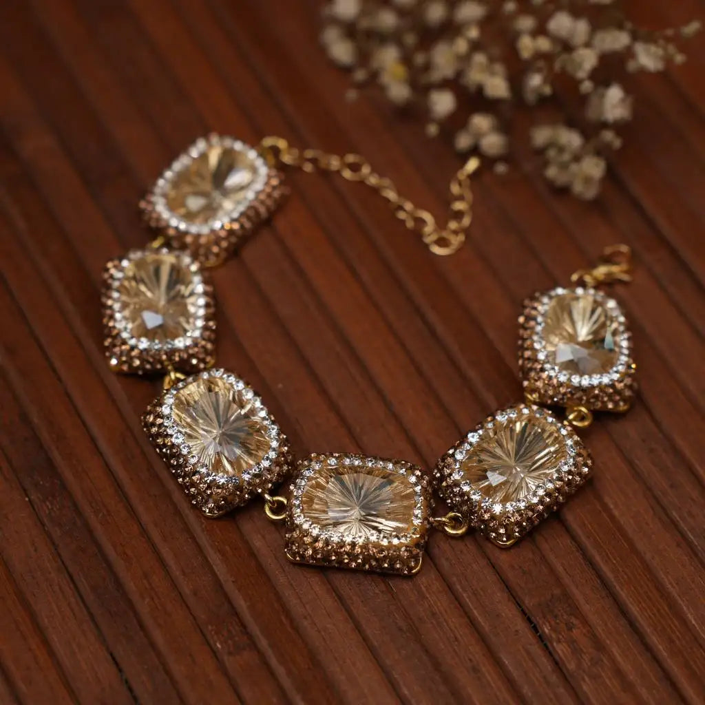 Hiranya Zircon Bracelet - Champagne Gold