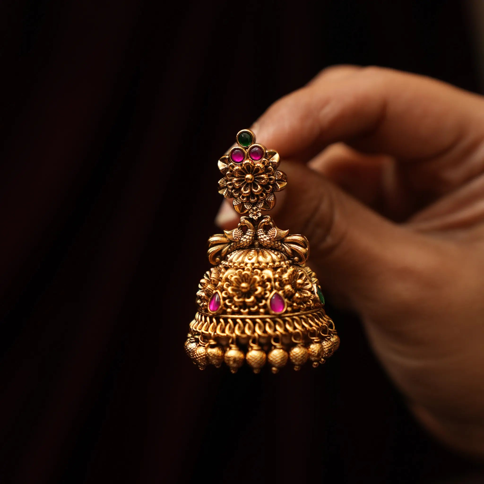 Hradini Antique Jhumka Earrings