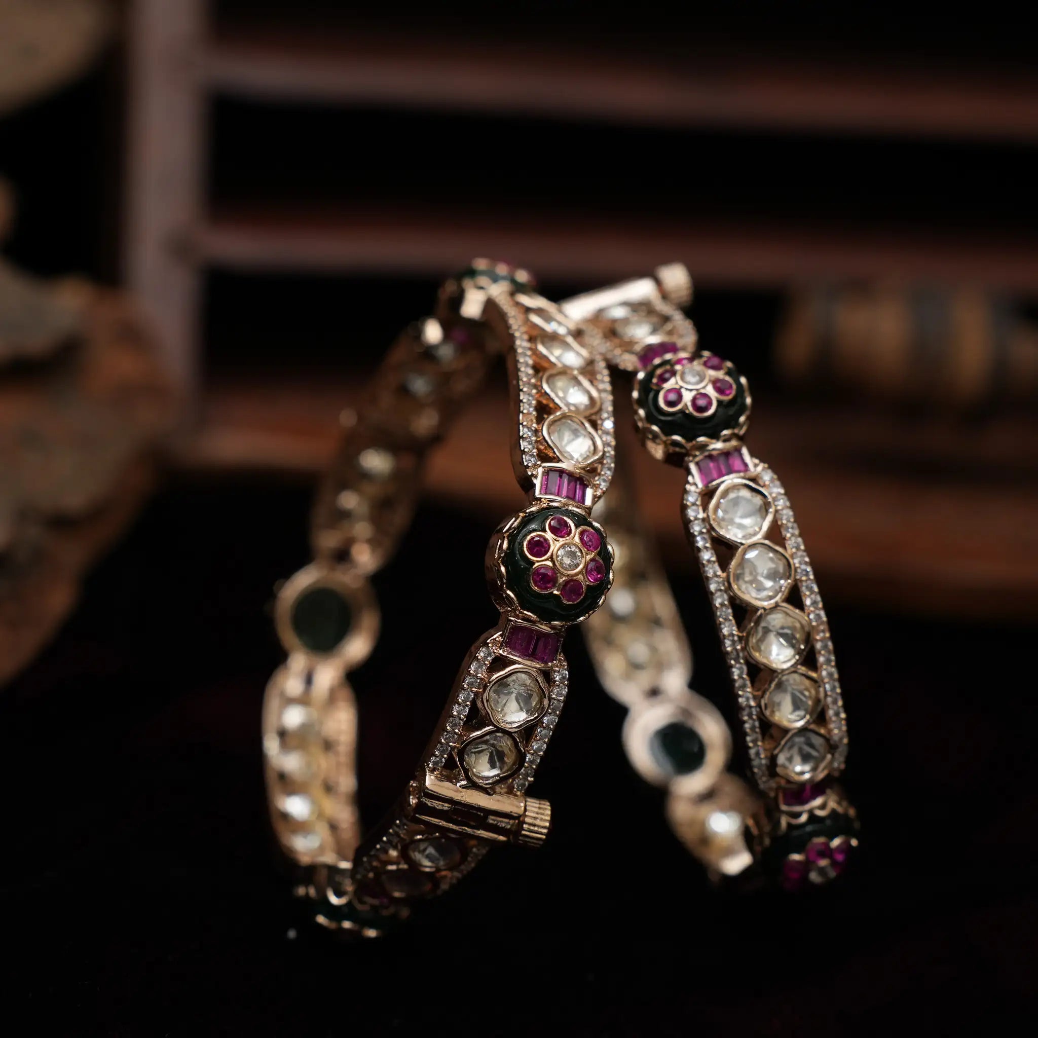 Hradini Kundan Bangles
