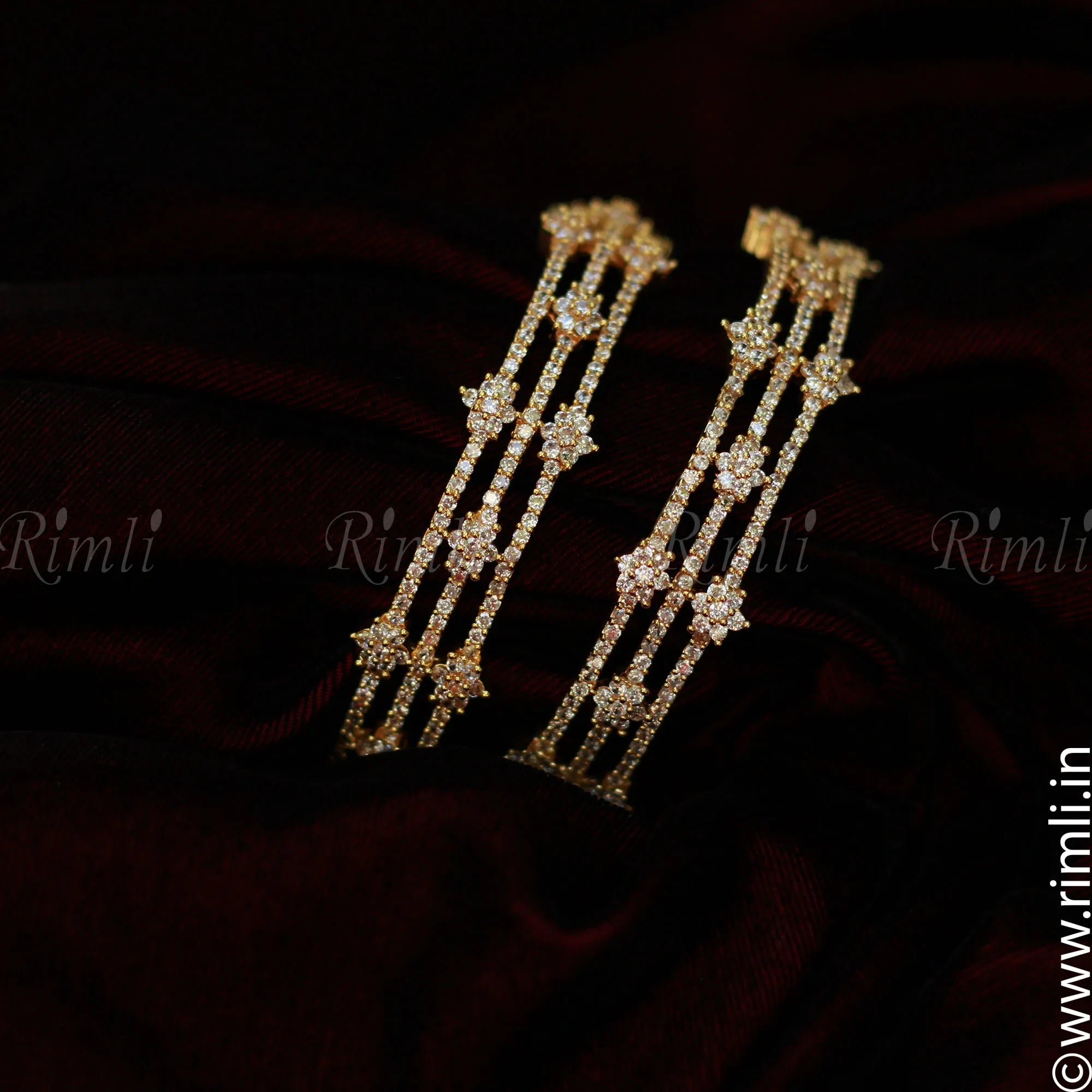 White Stone Bangles - Rimli Boutique