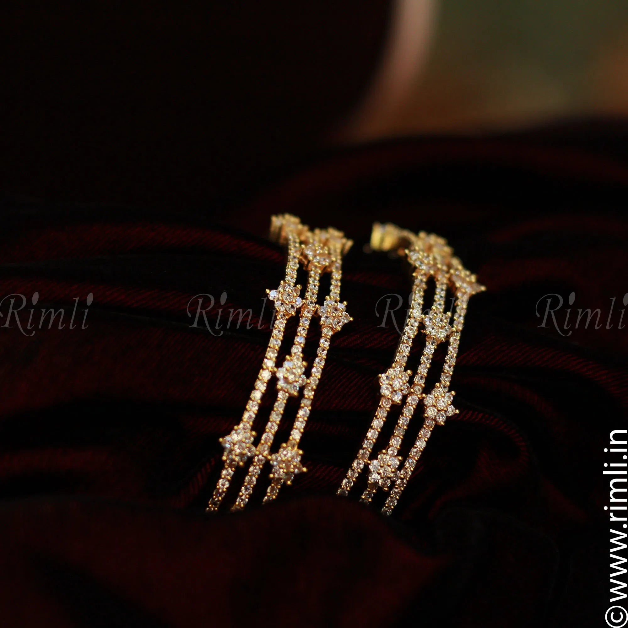 White Stone Bangles - Rimli Boutique