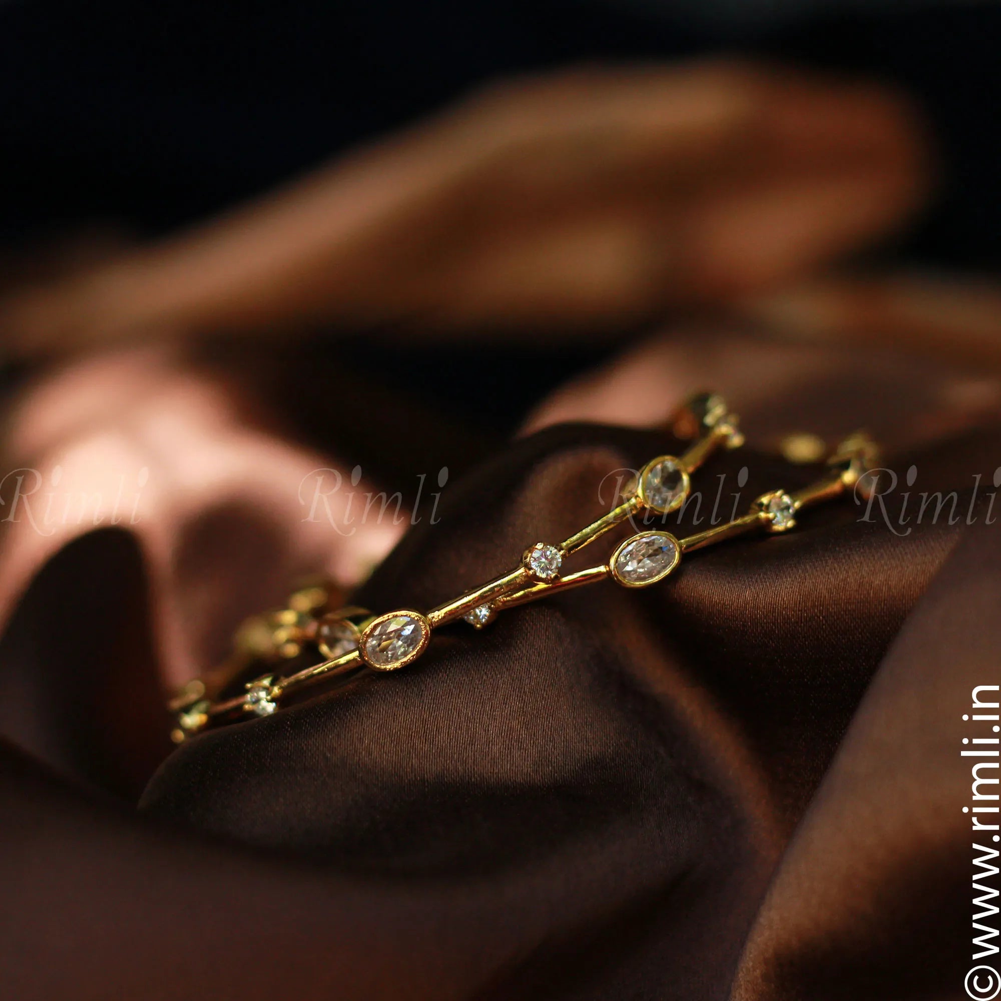 White Stone Bangles - Rimli Boutique