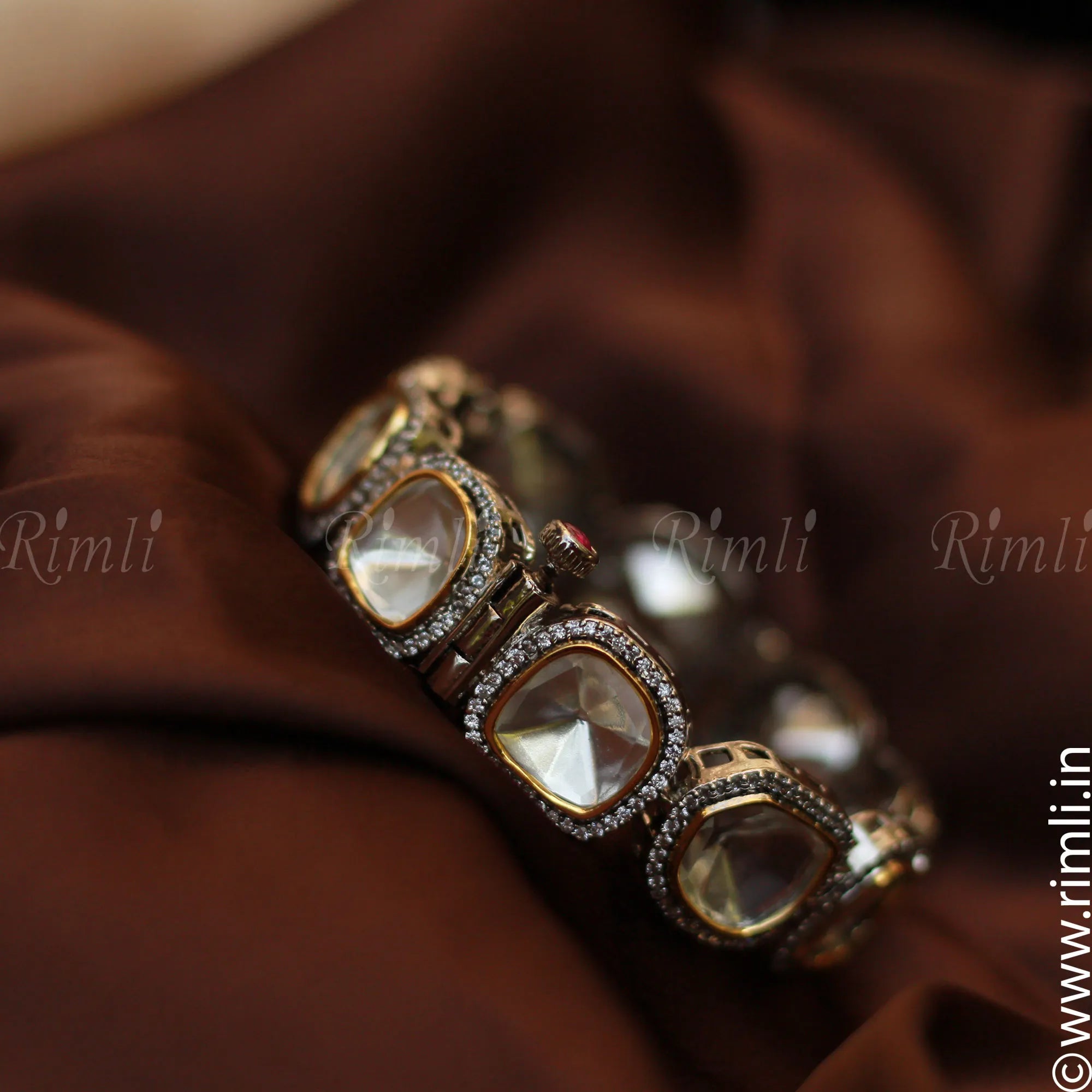 Statement Kundan Bangle - Rimli Boutique