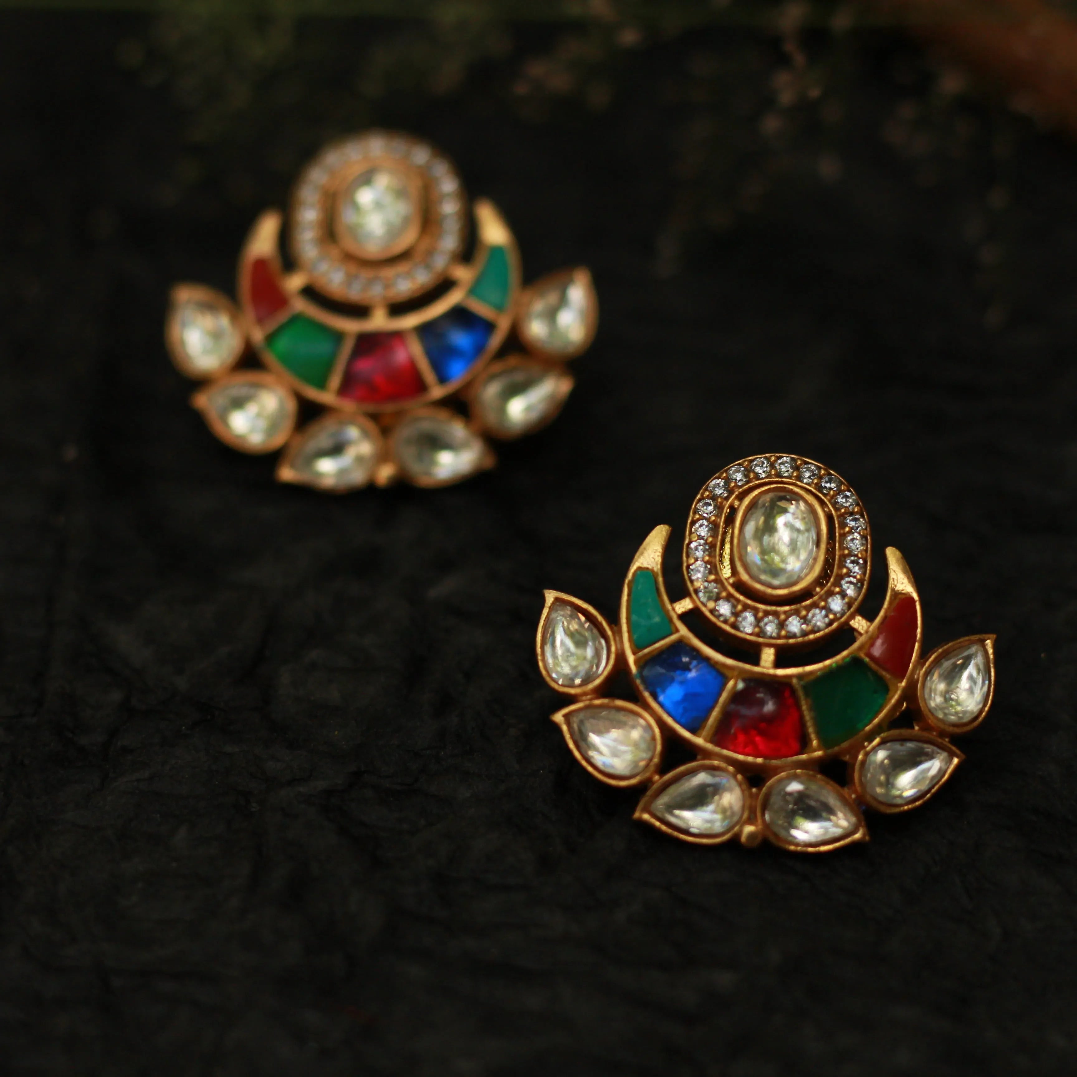 Chand Ear Stud - Multicolor - Rimli Boutique