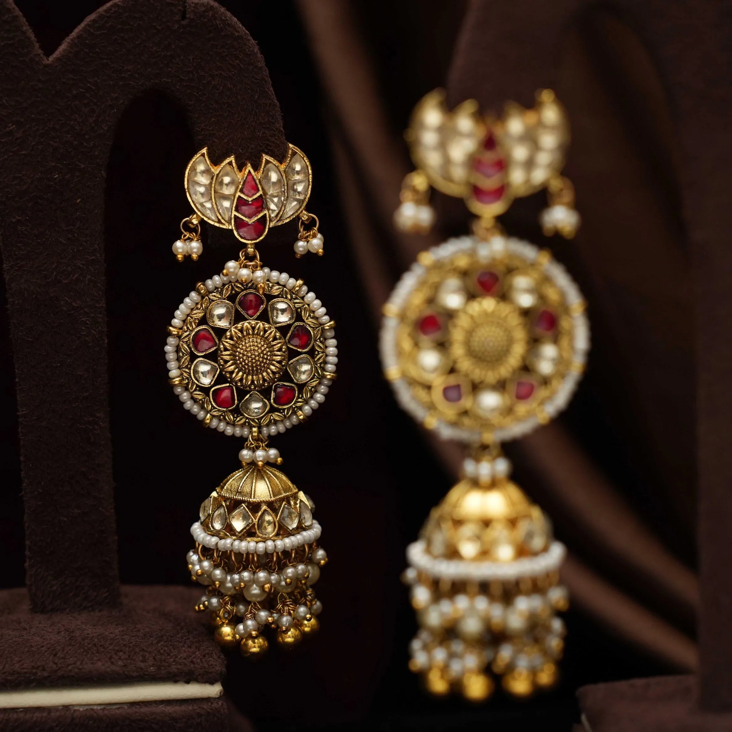Ilivila Polki Jhumka Earrings